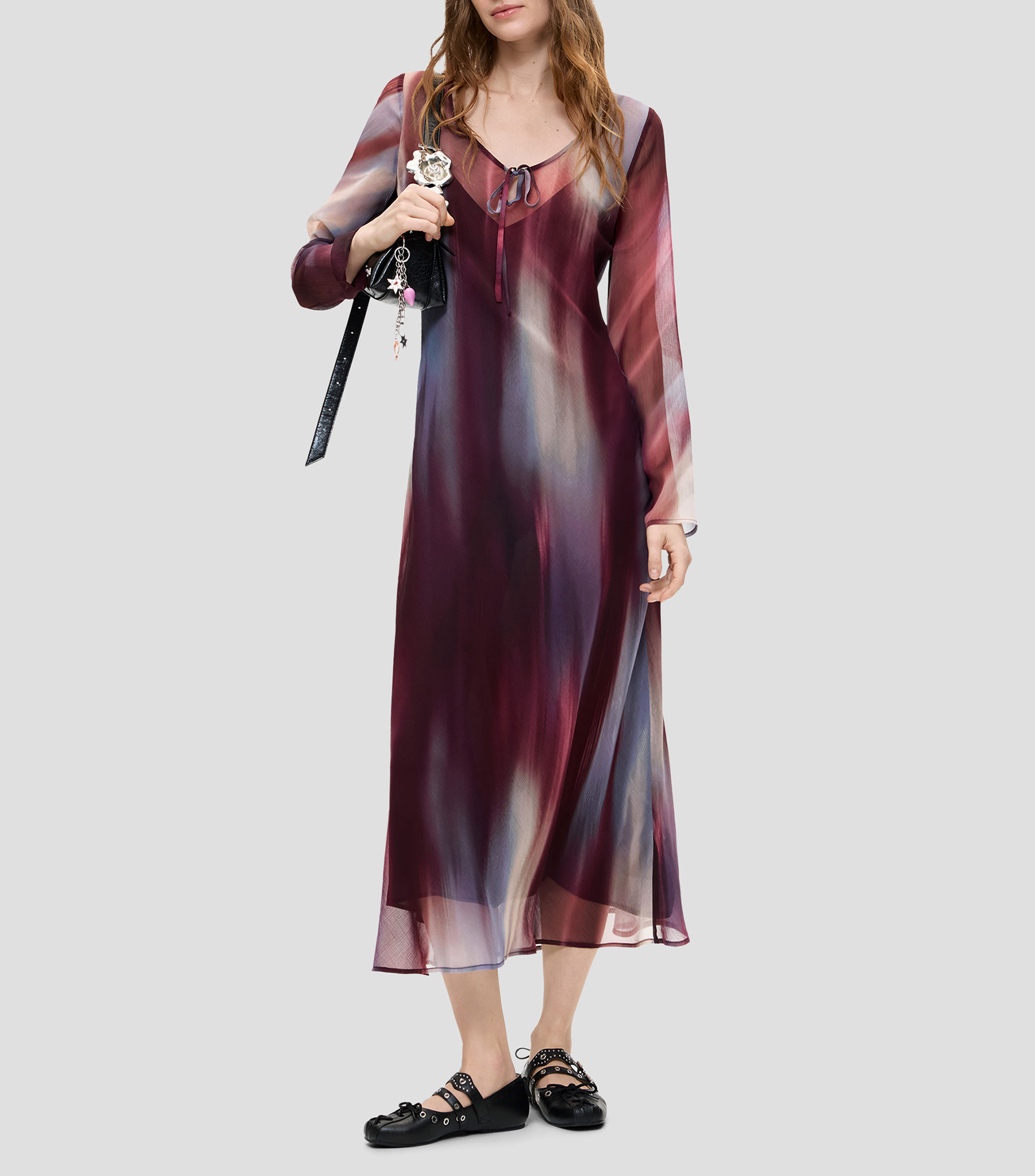 Vestido midi estampado Mujer