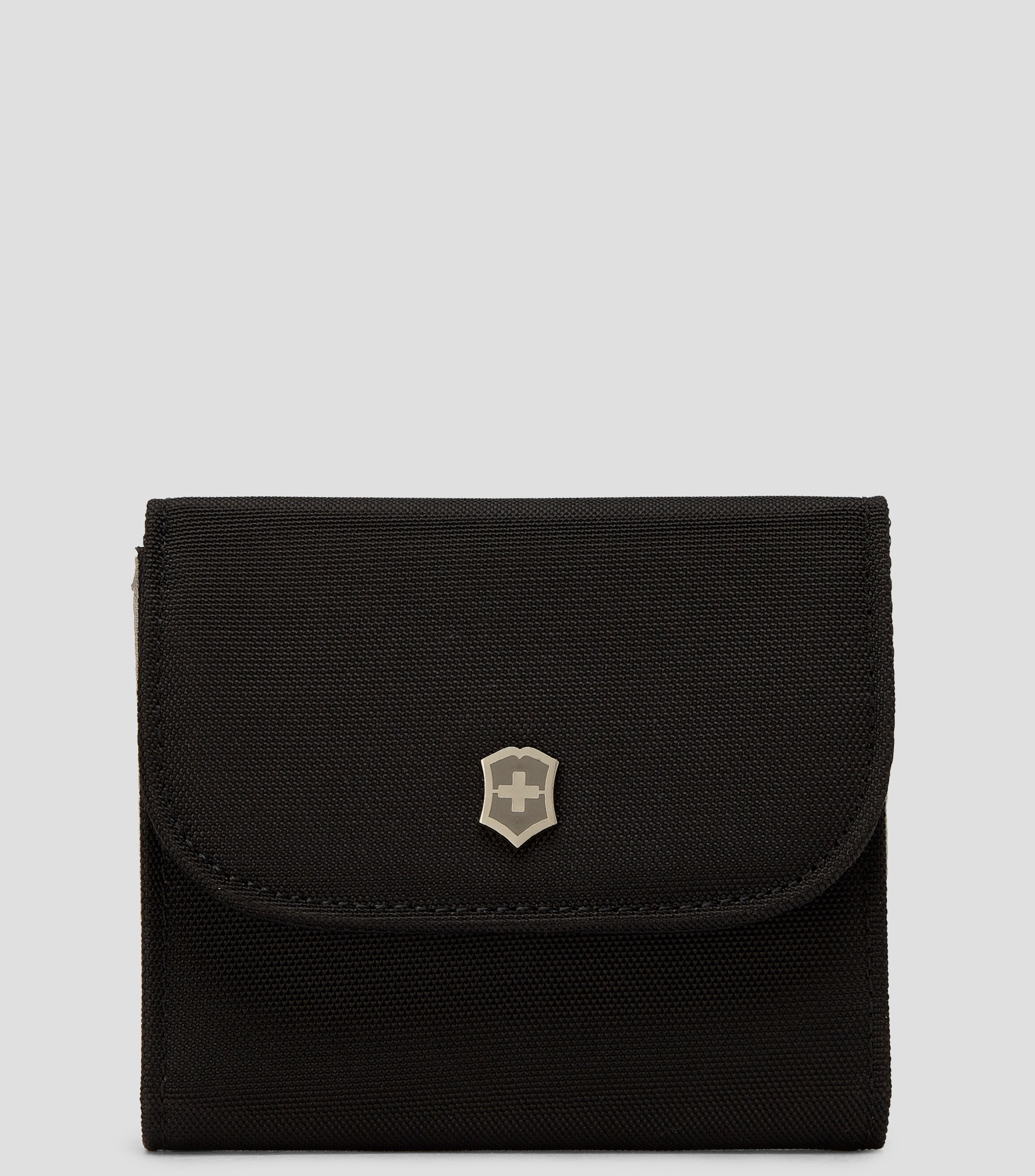 Victorinox: Cartera trifold Envelope en nylon negro Hombre El