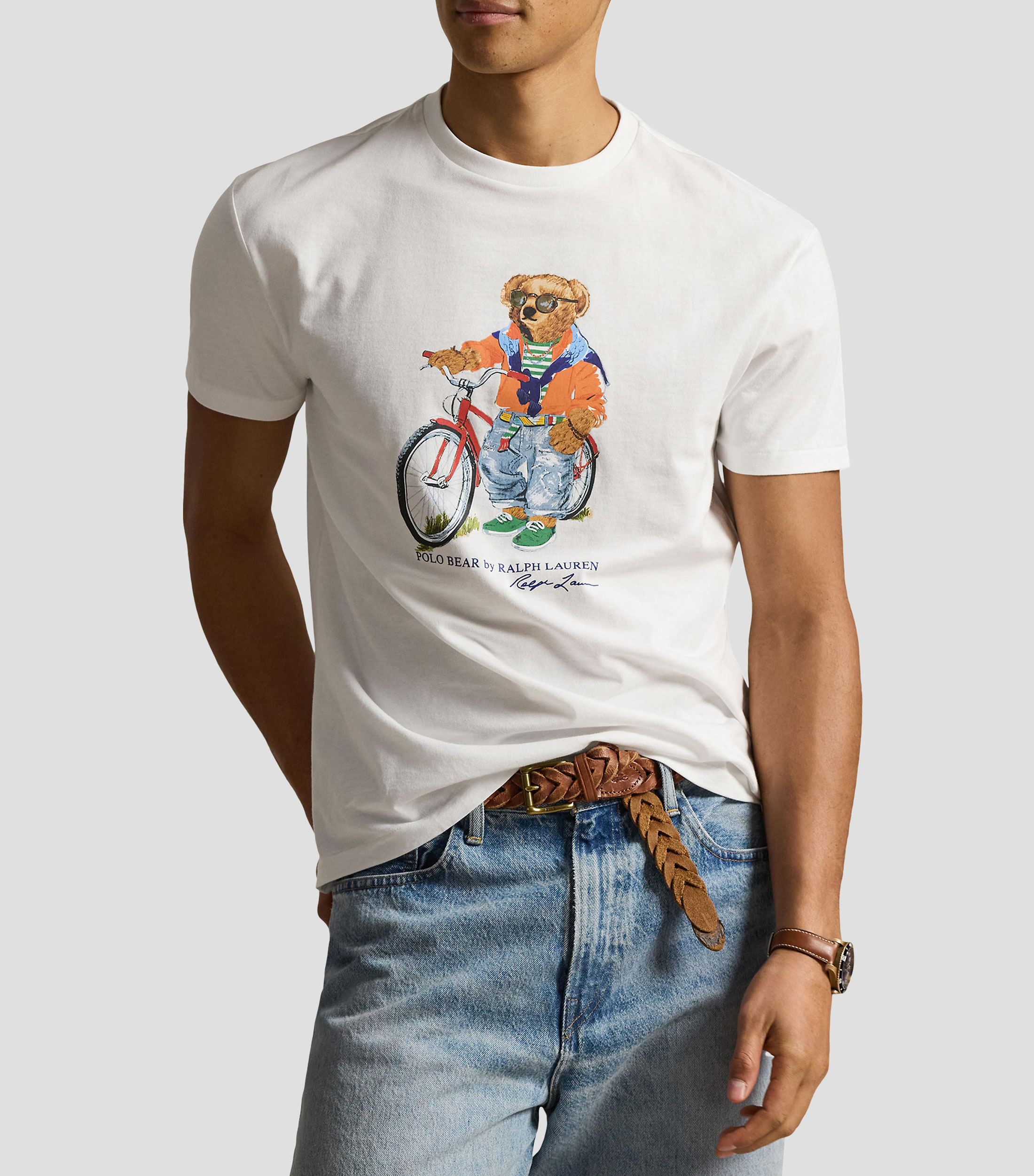 Playera cuello redondo manga corta estampada Hombre