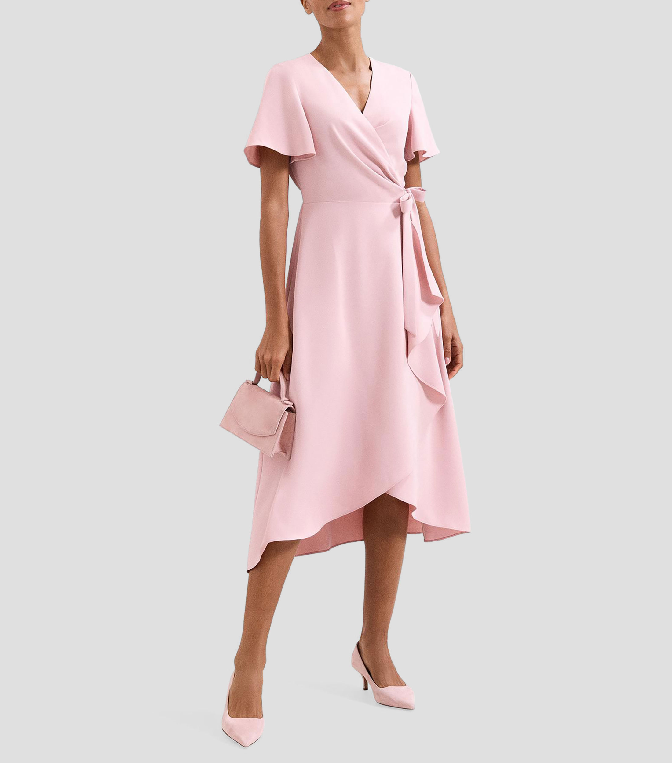 Vestido midi liso Mujer