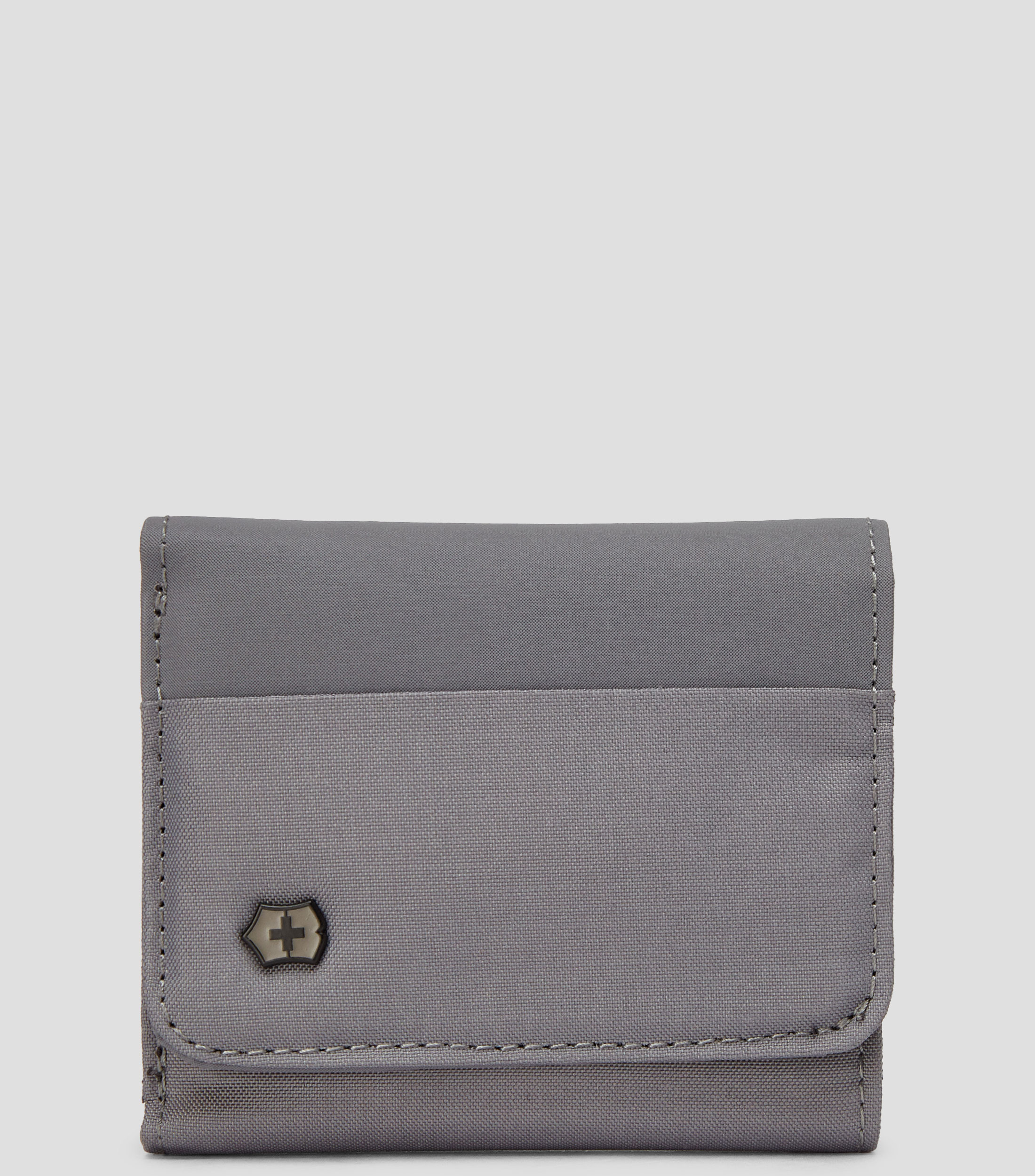 Cartera trifold gris en textil Hombre