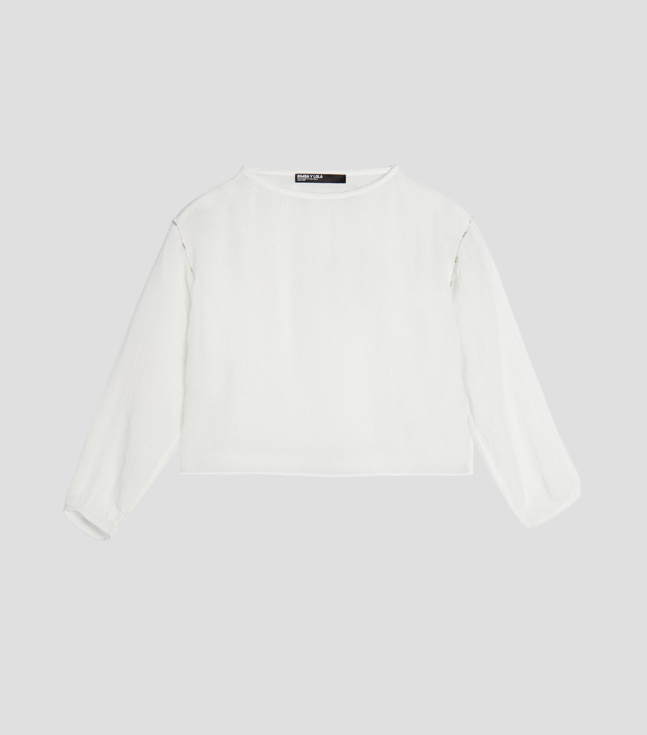 Blusa lisa manga larga Mujer