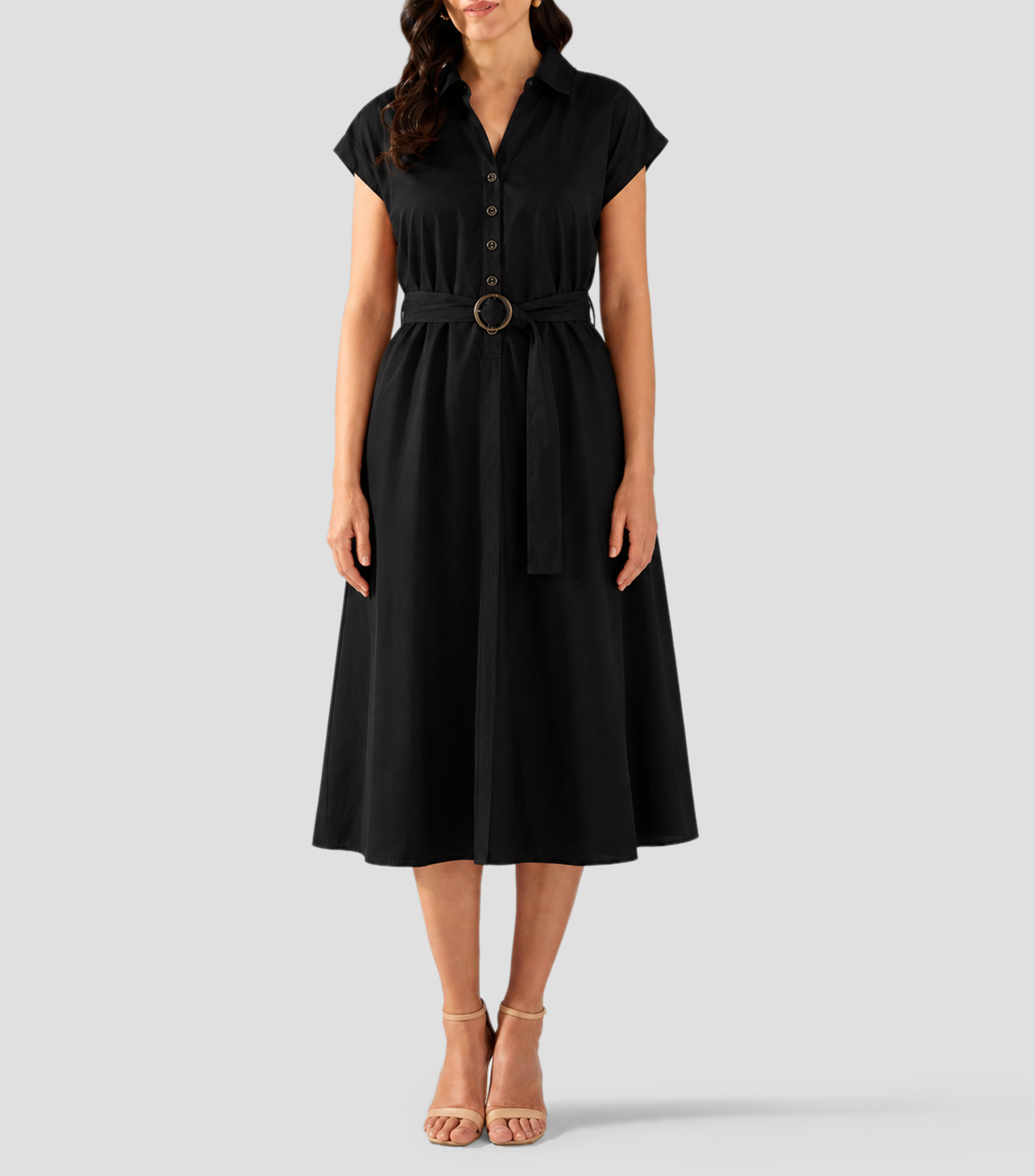 Vestido largo liso Mujer