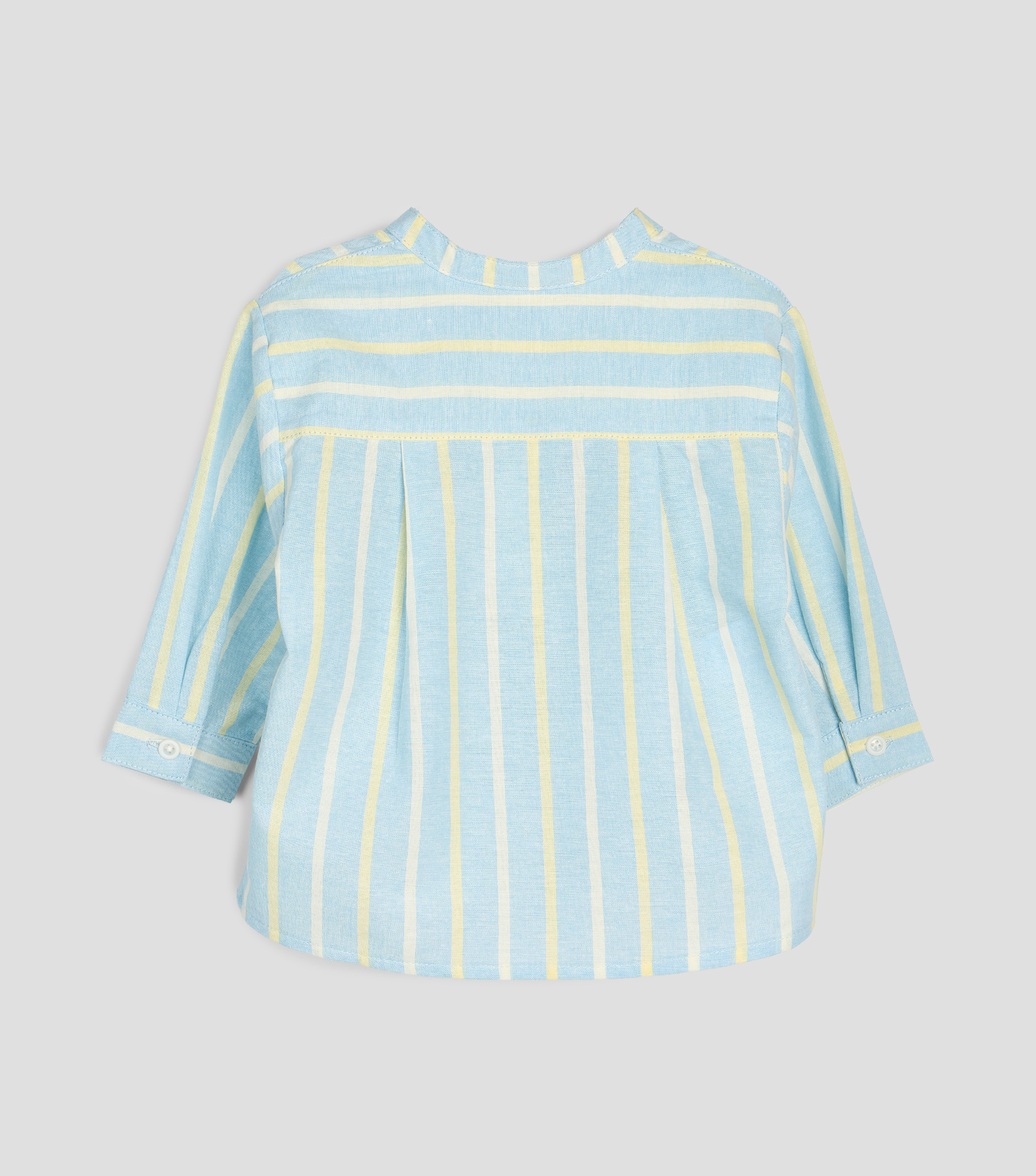 Camisa rayas de cuello mao manga larga Bebé