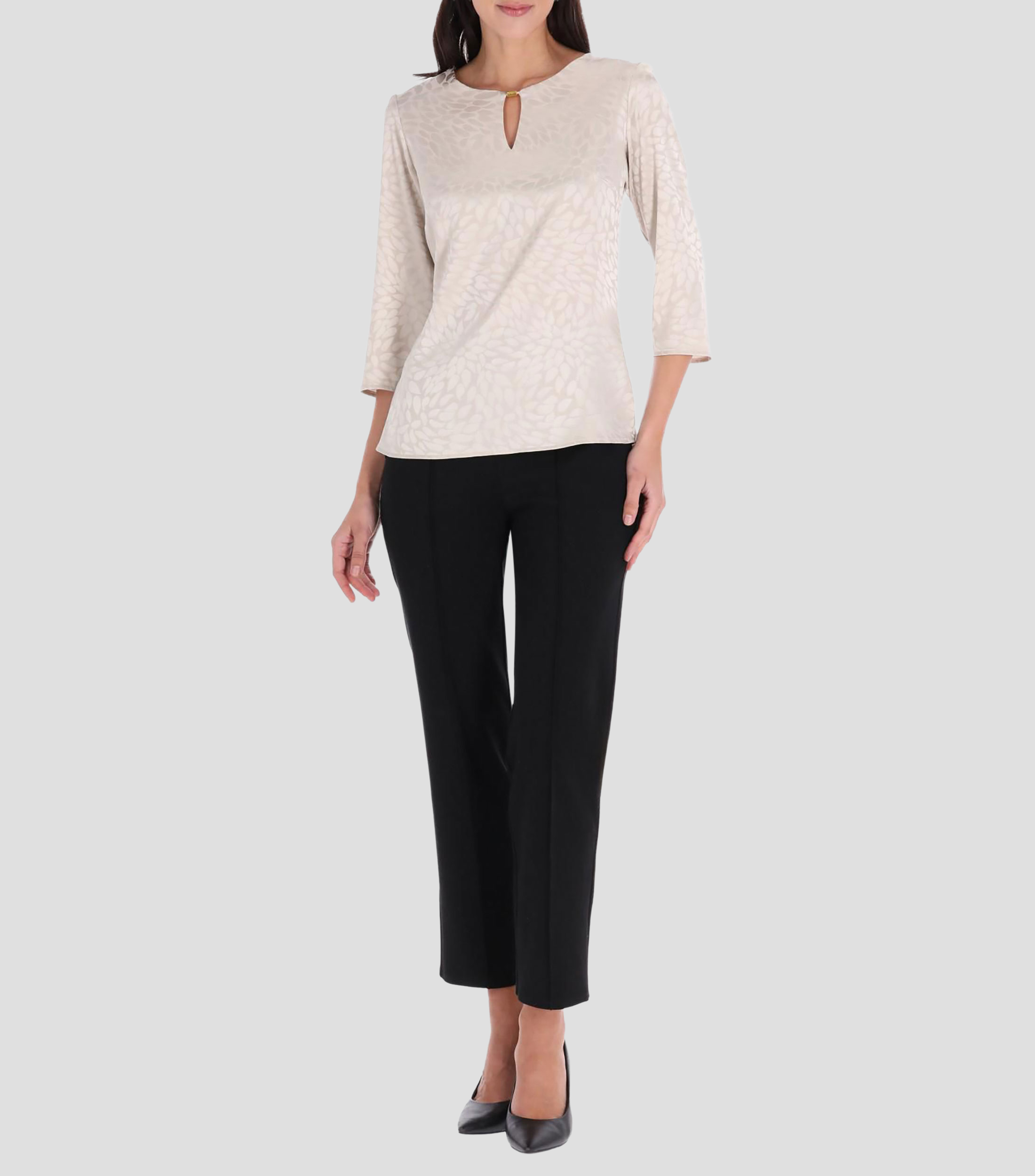 Blusa con diseño estampado manga 3/4 Mujer