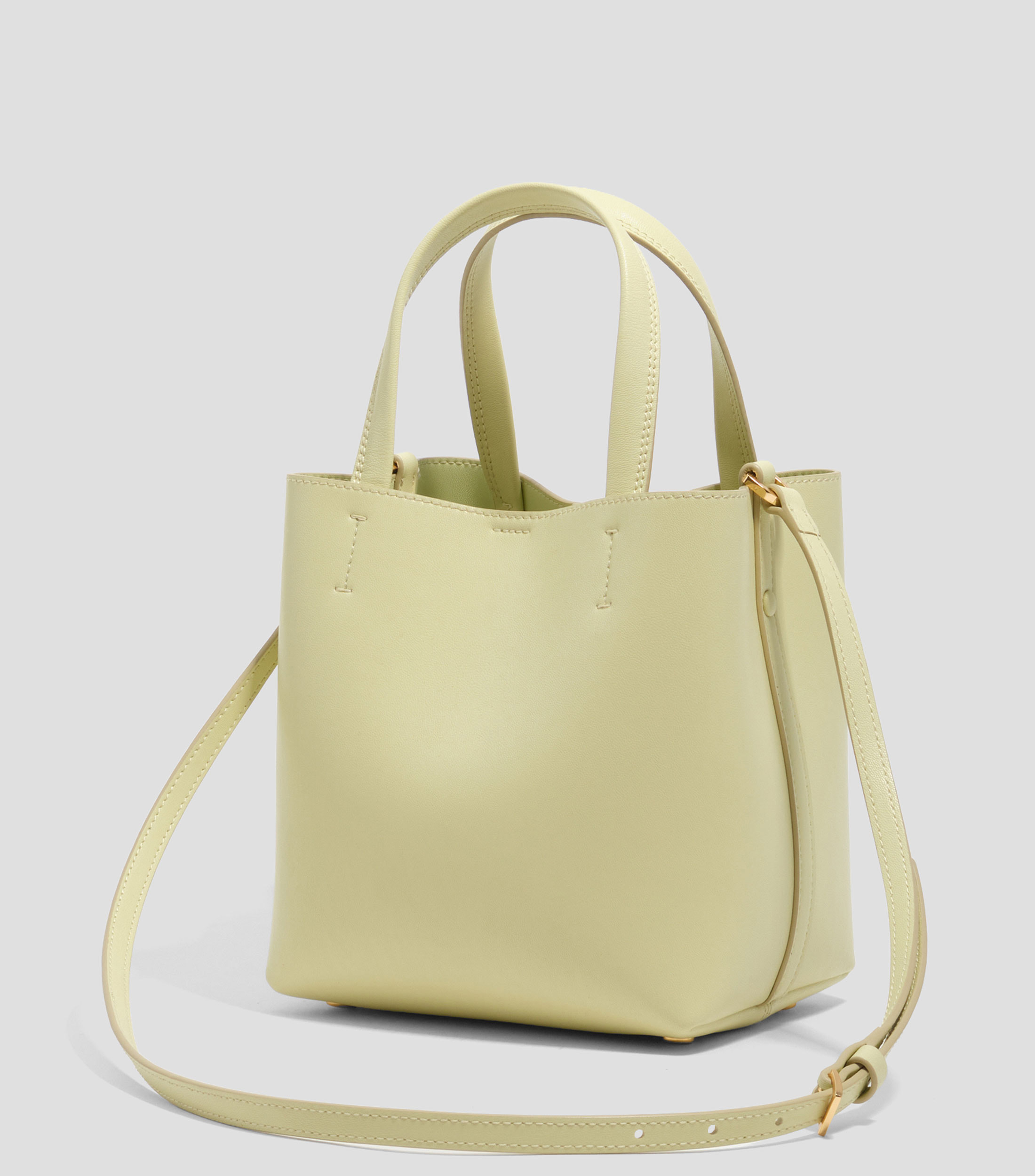 Bolsa tote en piel lisa Mujer