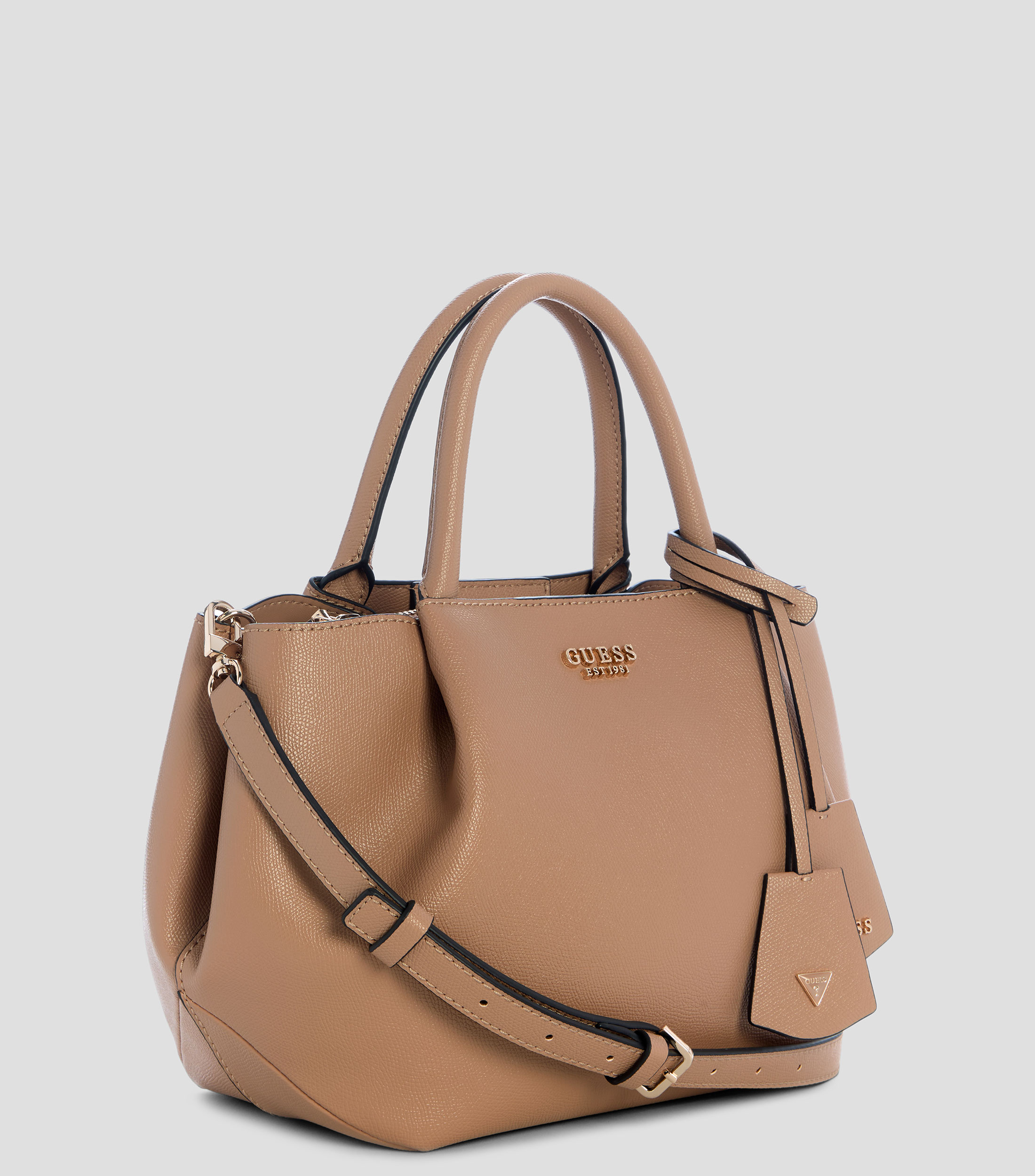 Bolsa satchel lisa con detalle texturizado Mujer