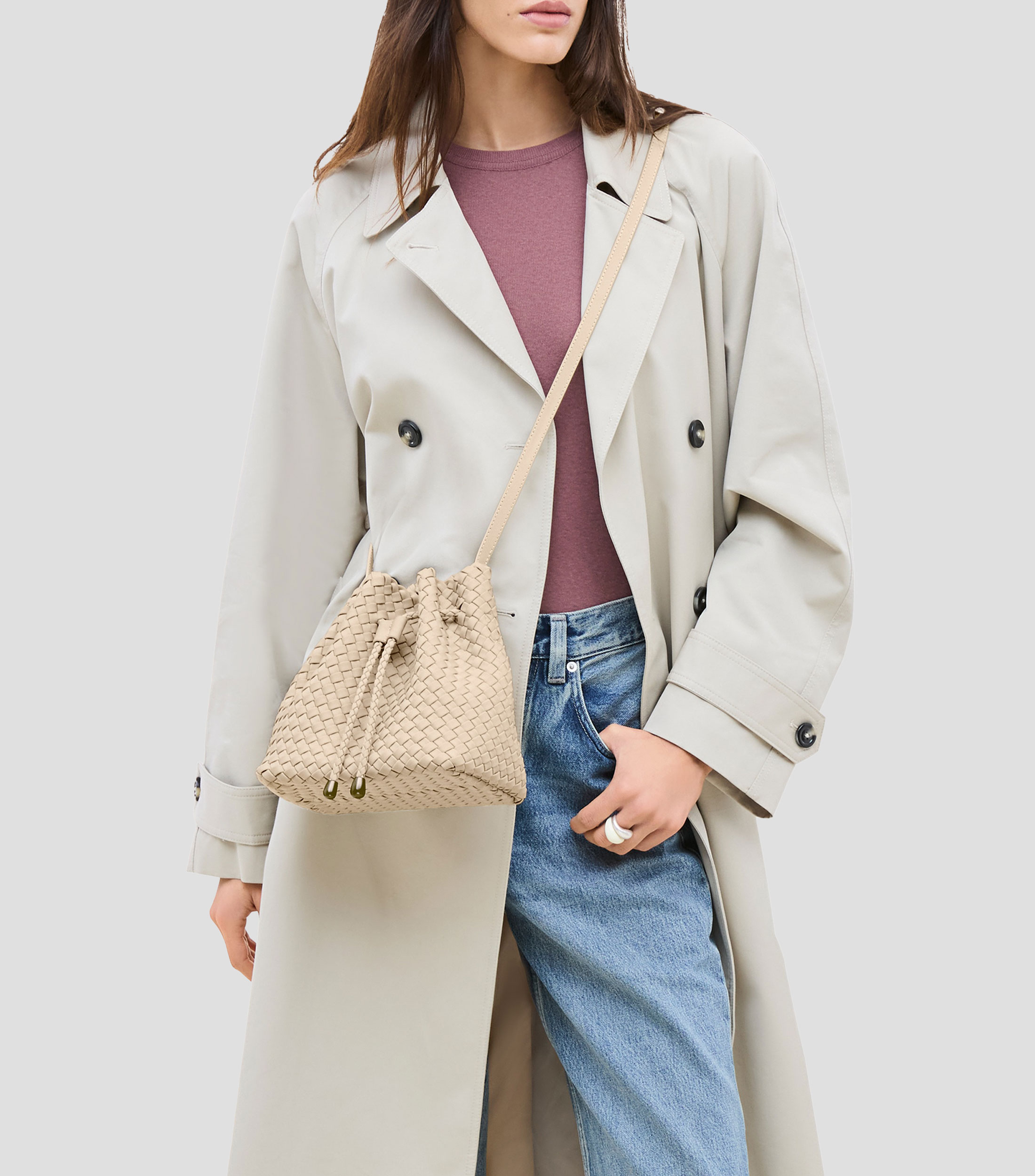Bolsa bucket beige Gramercy lisa Mujer