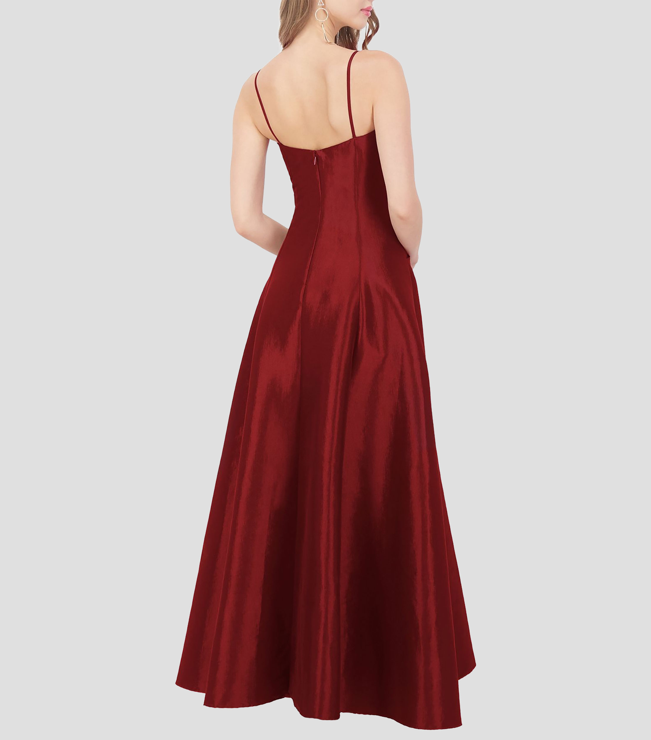 Vestido largo liso Mujer