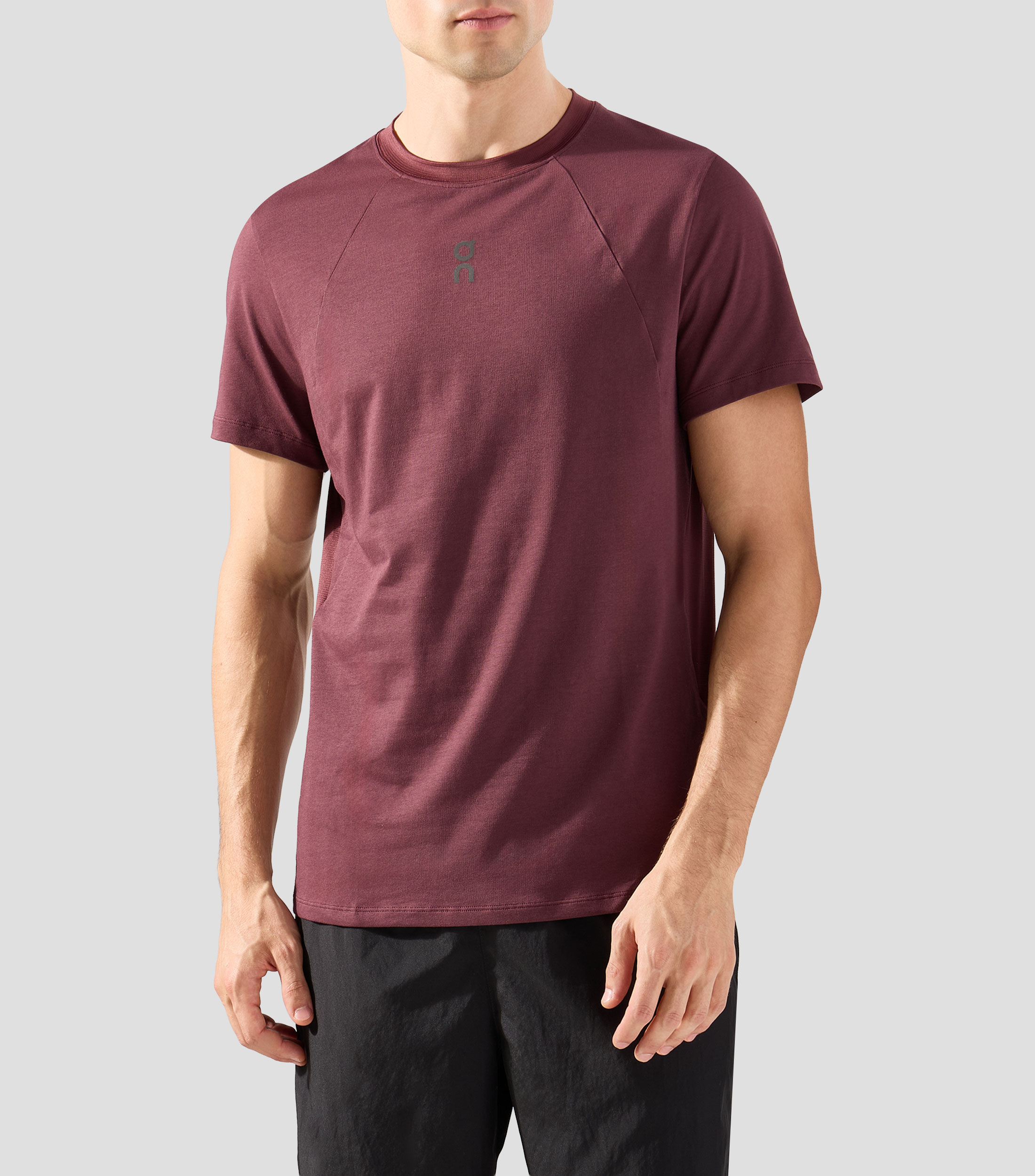 Playera para entrenamiento cuello redondo manga corta lisa Trek-T Hombre