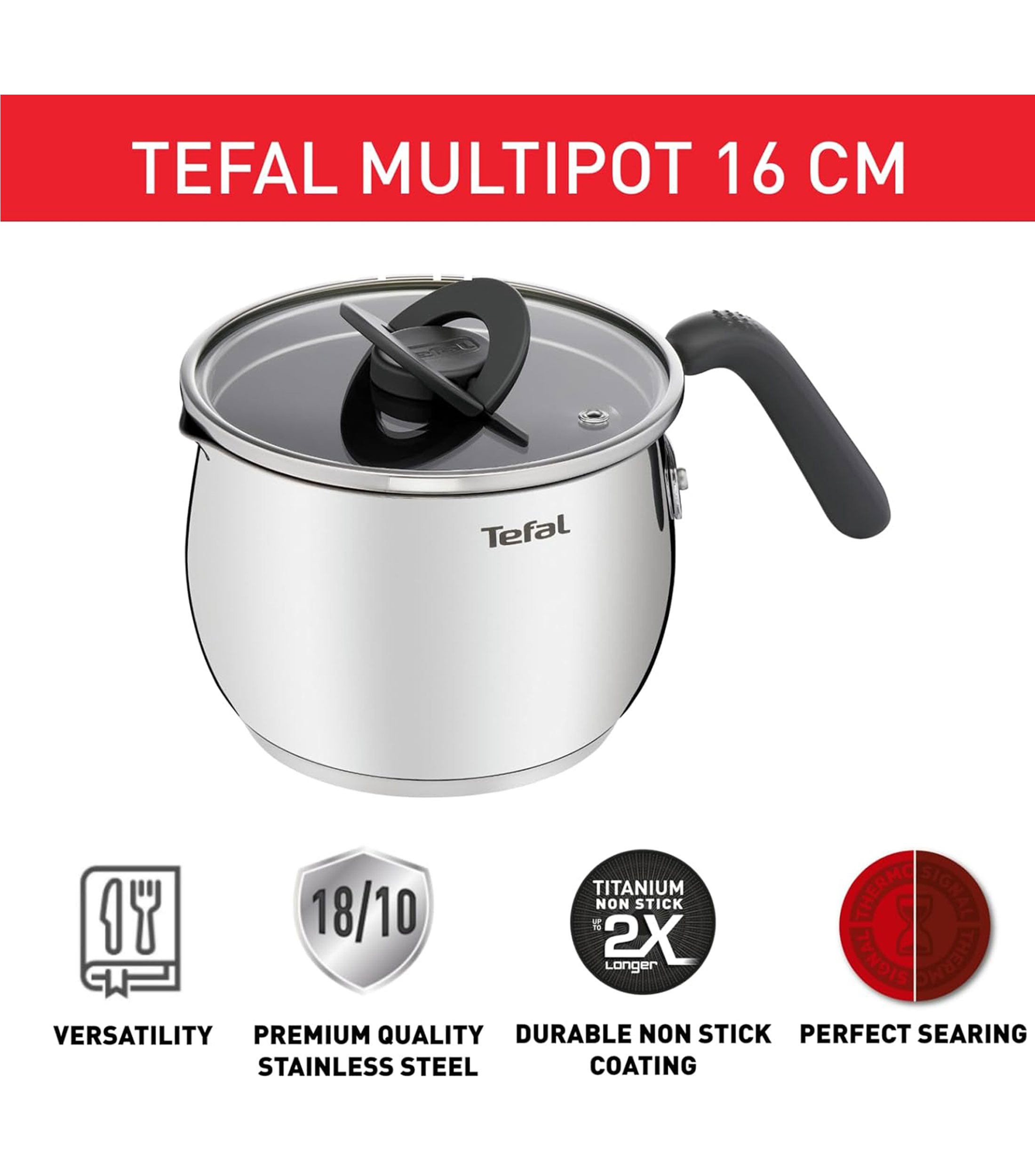 Olla Multiusos en acero inoxidable Opti Space 2.5 L