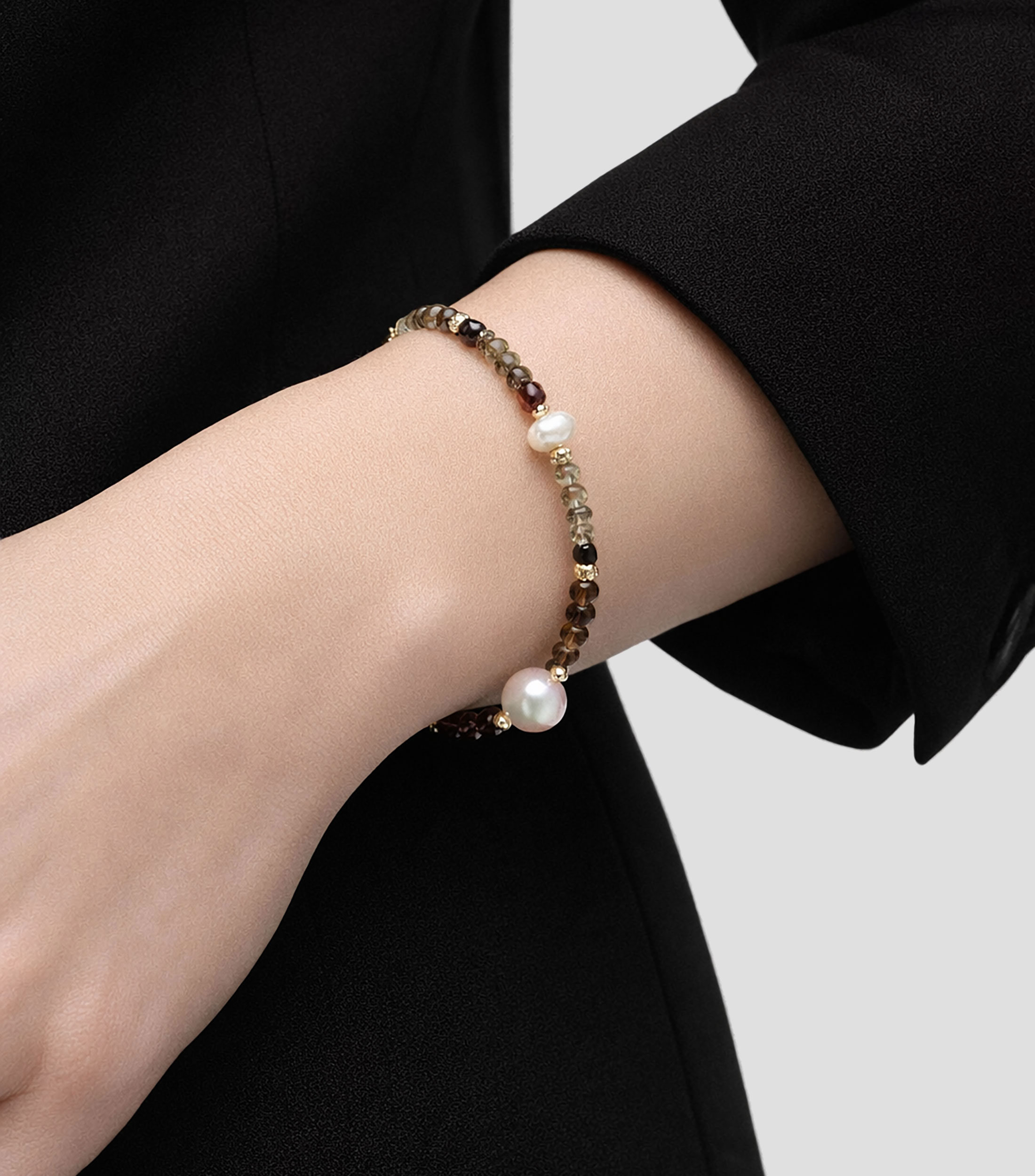 Pulsera con cuentas de pedrería Mujer