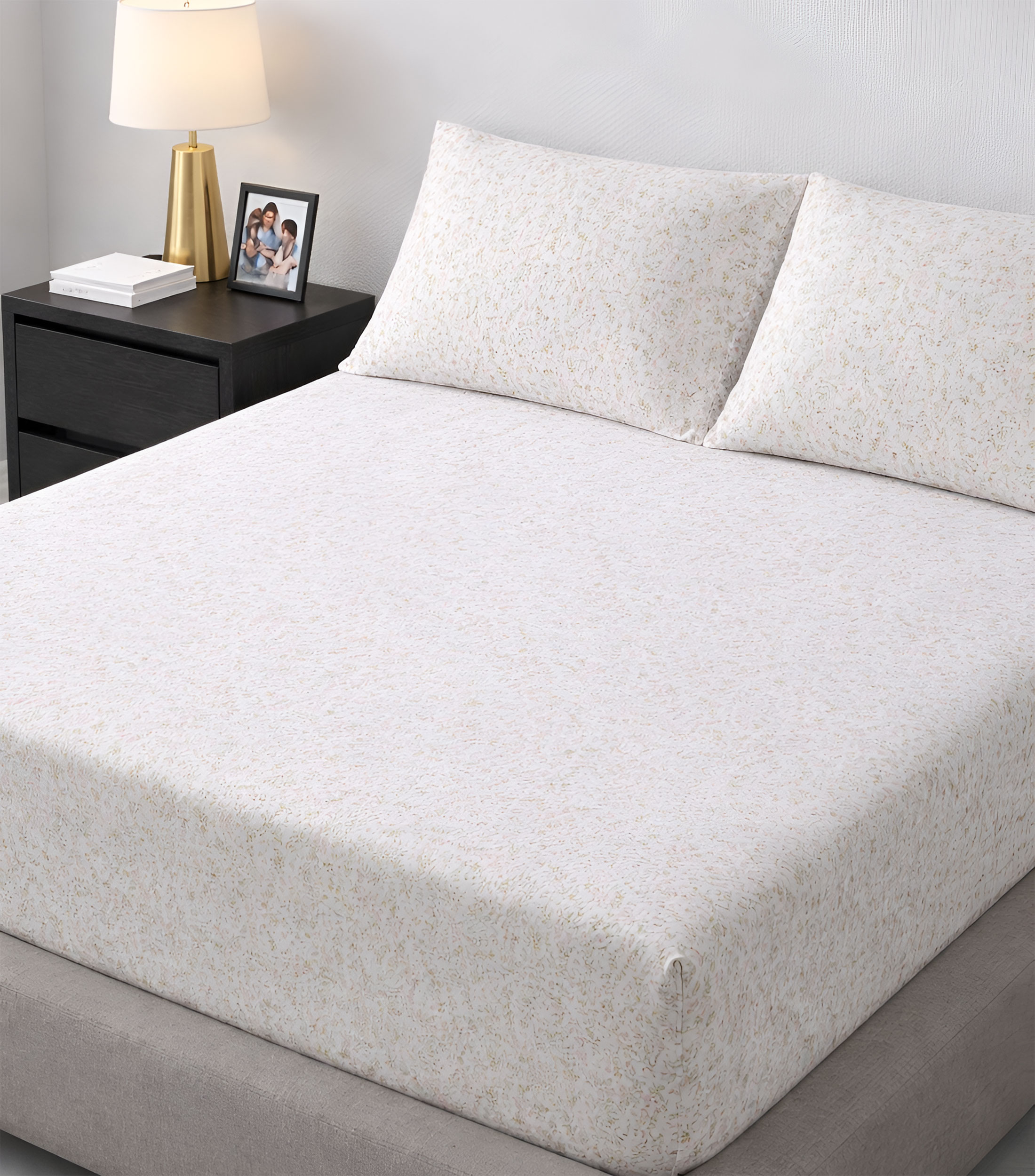 Sábana de cajón Matrimonial/Queen Size en algodón Gaura multicolor