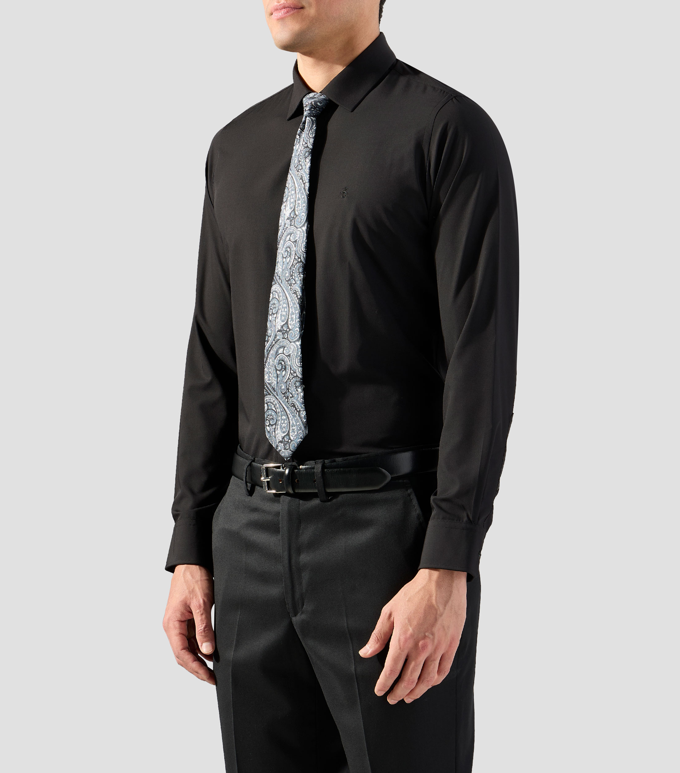 Camisa de vestir lisa manga larga Hombre