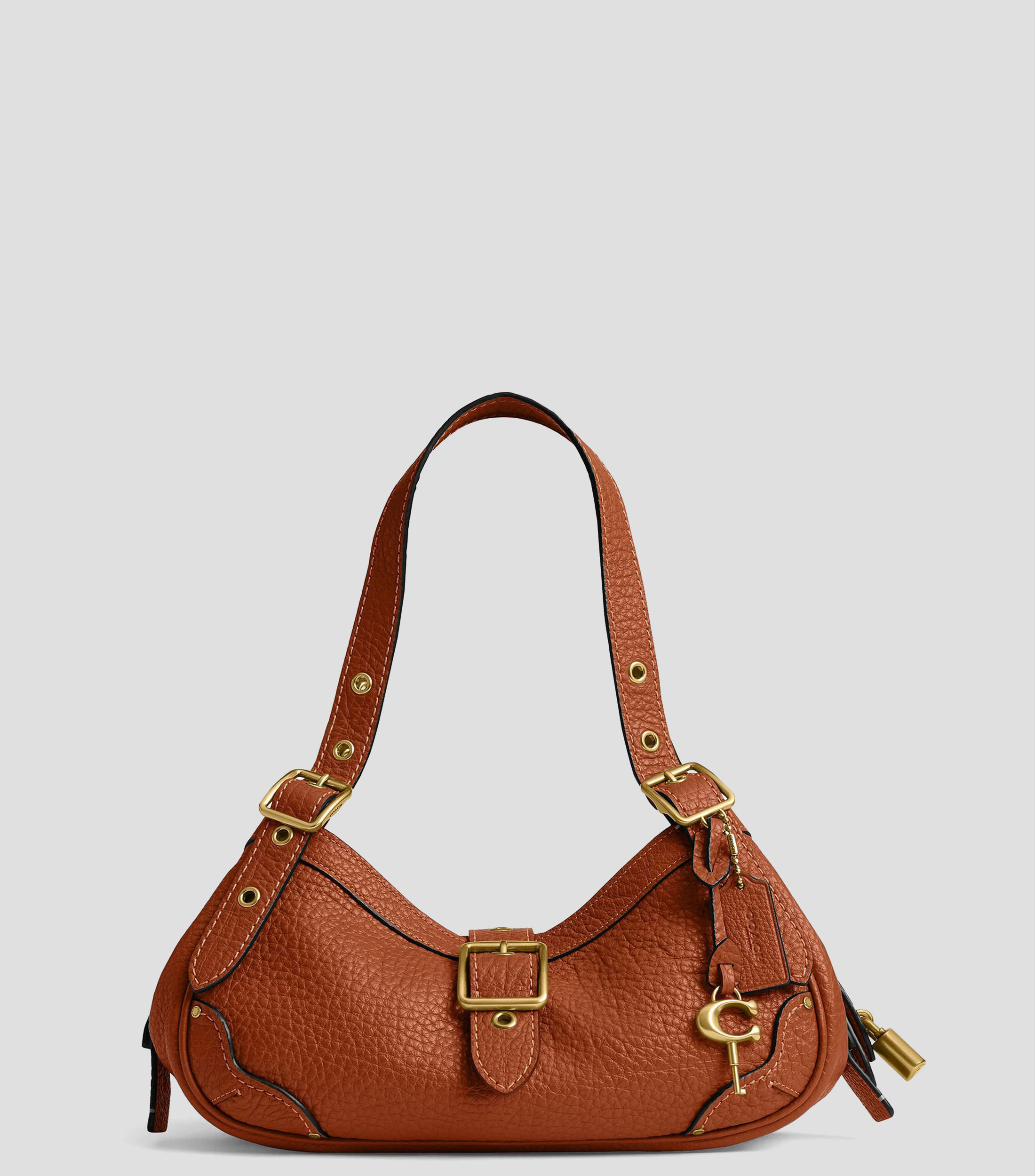 Bolsa shoulder café en piel Drifter lisa Mujer