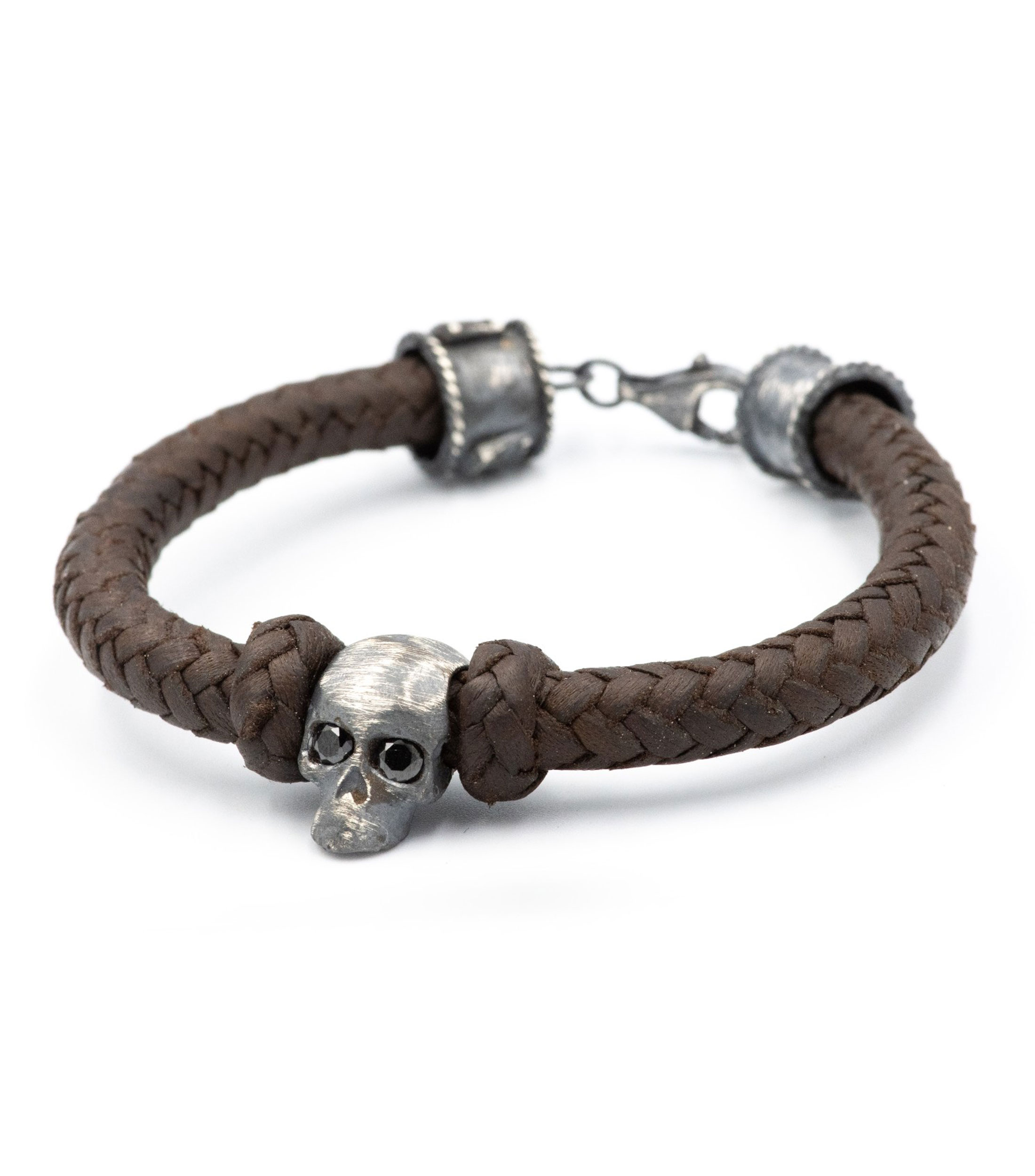 Pulsera calavera onix de piel Unisex