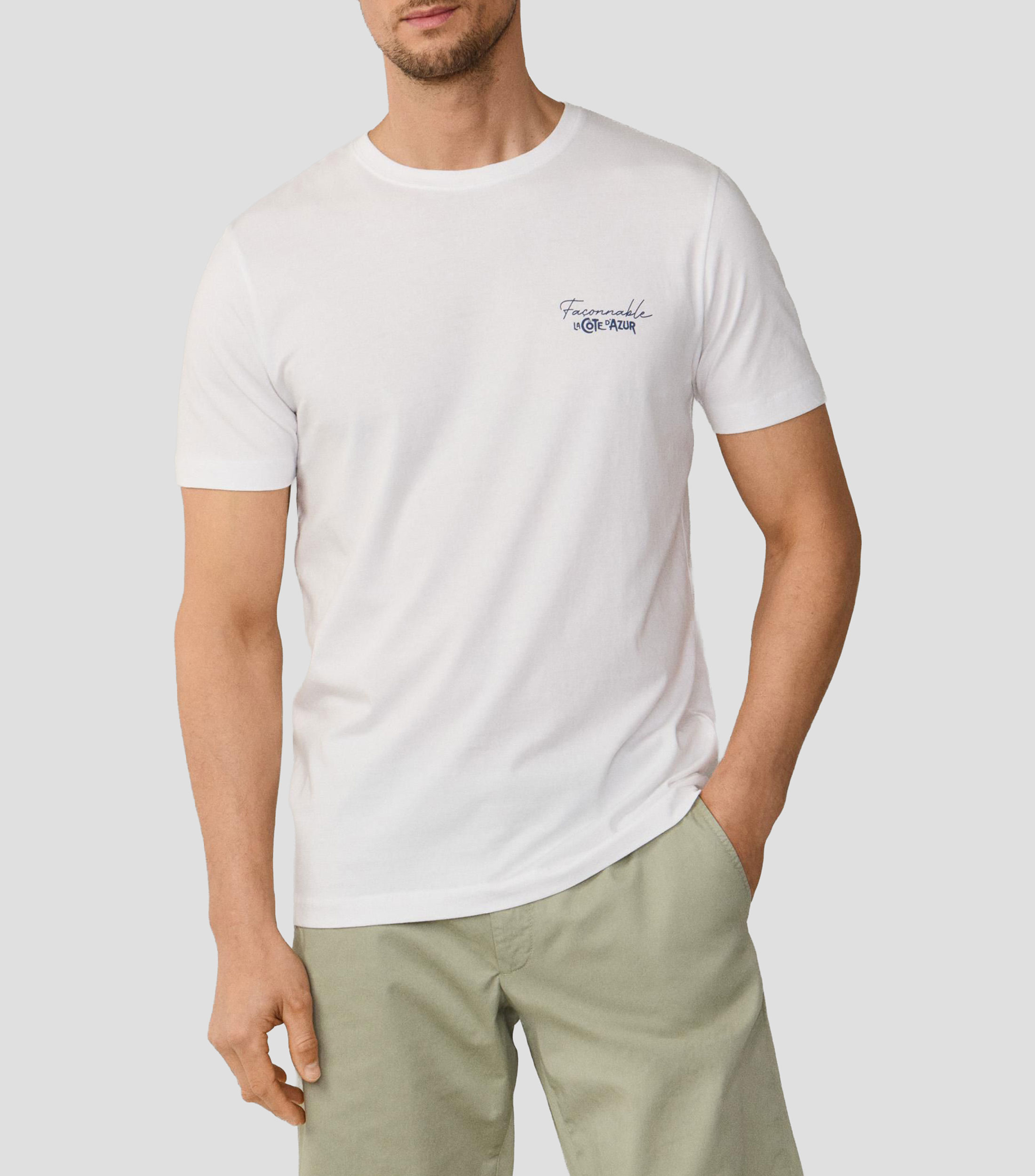Playera cuello redondo manga corta lisa Hombre