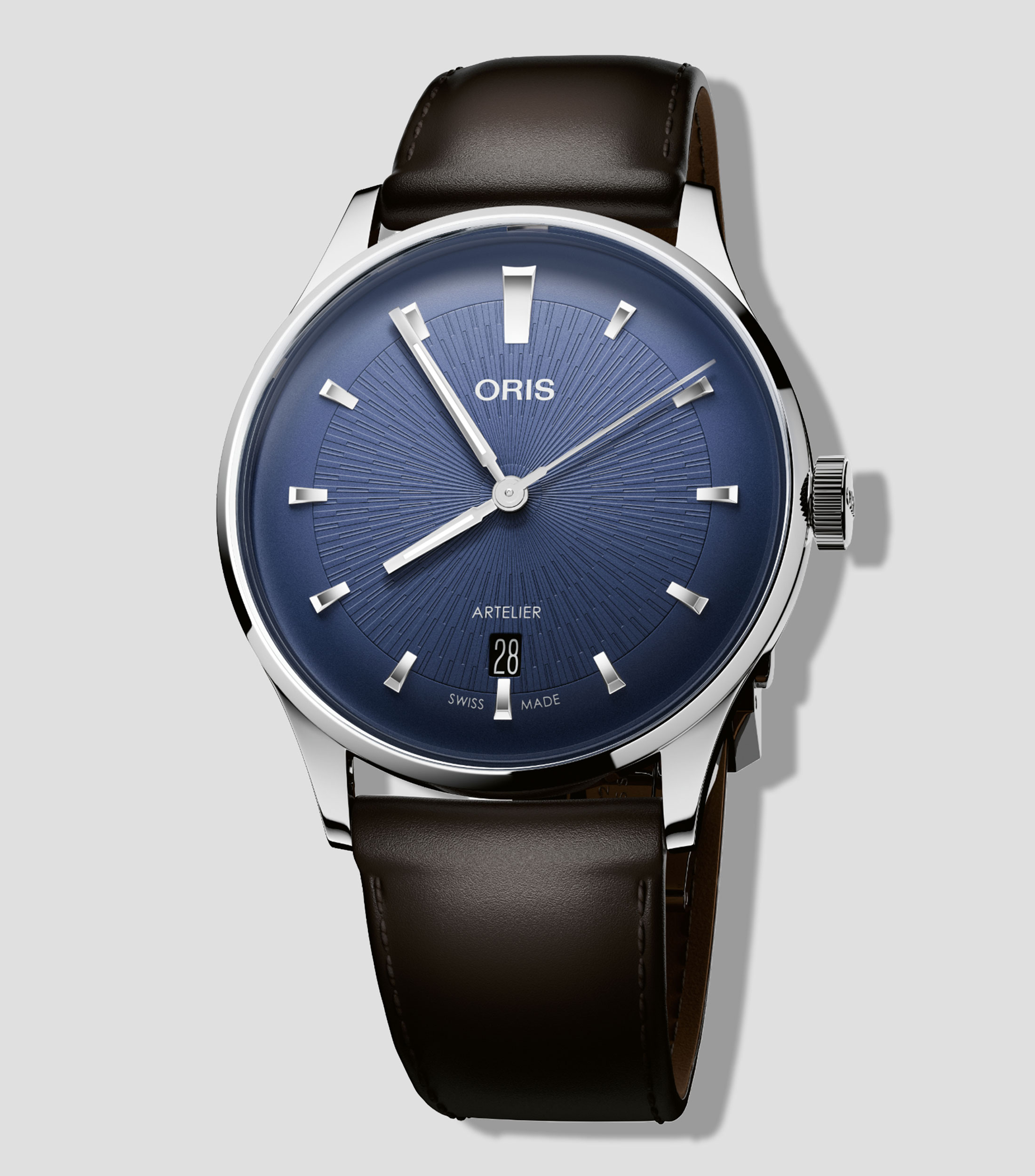 Reloj Unisex Artelier Date casual, plateado