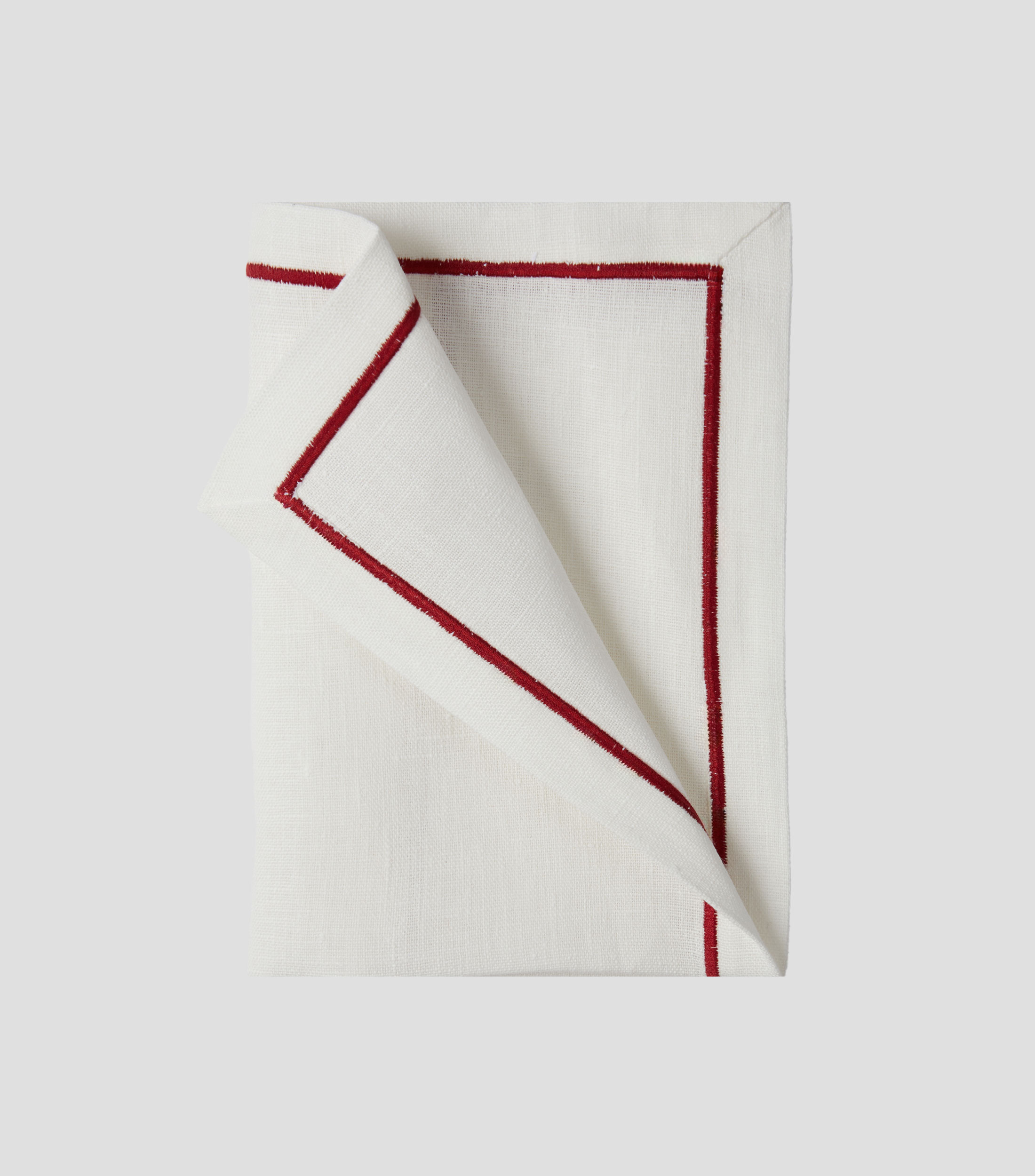 Servilleta blanca con rojo lisa