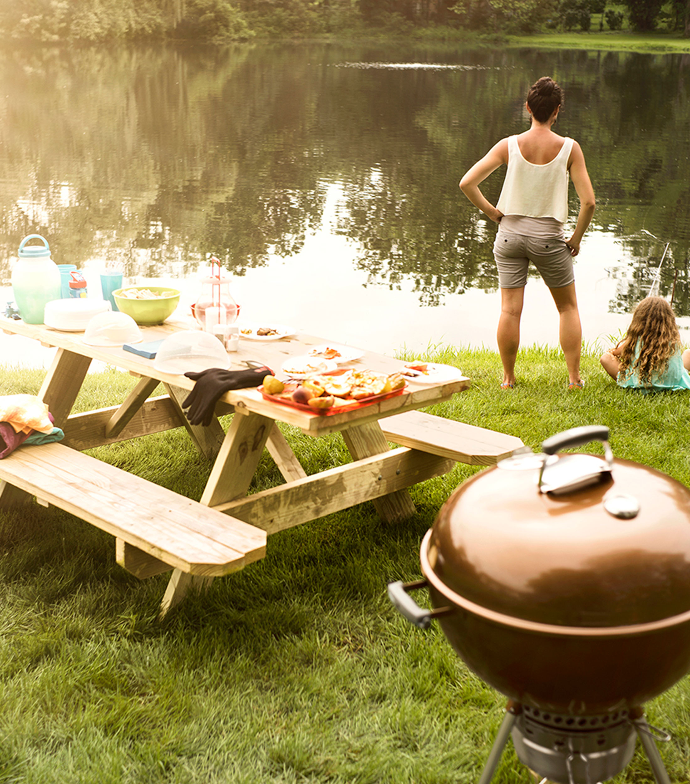 Asador de Carbon Original Kettle Premium en acero porcelanizado