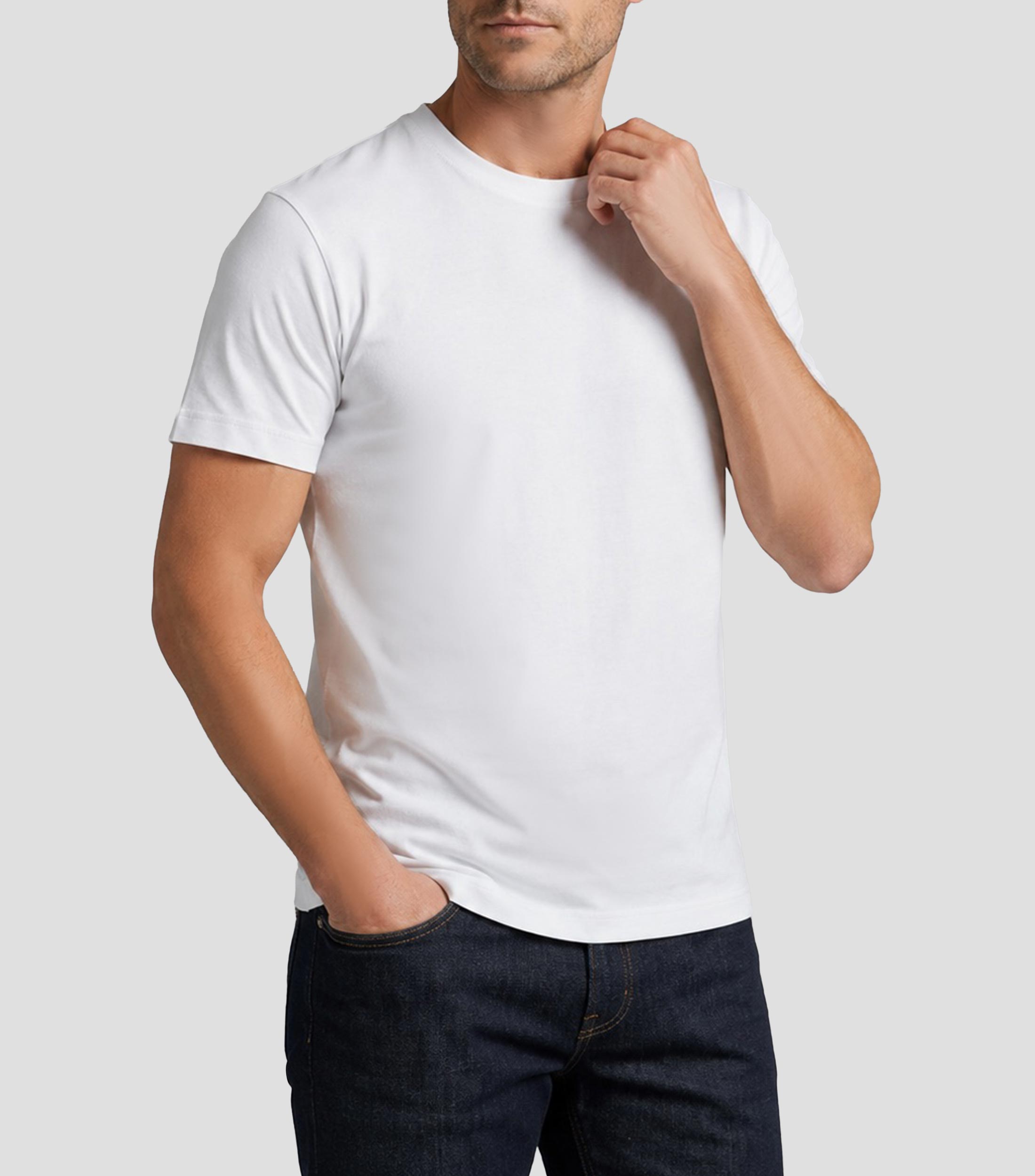 Playera cuello redondo manga corta lisa Hombre
