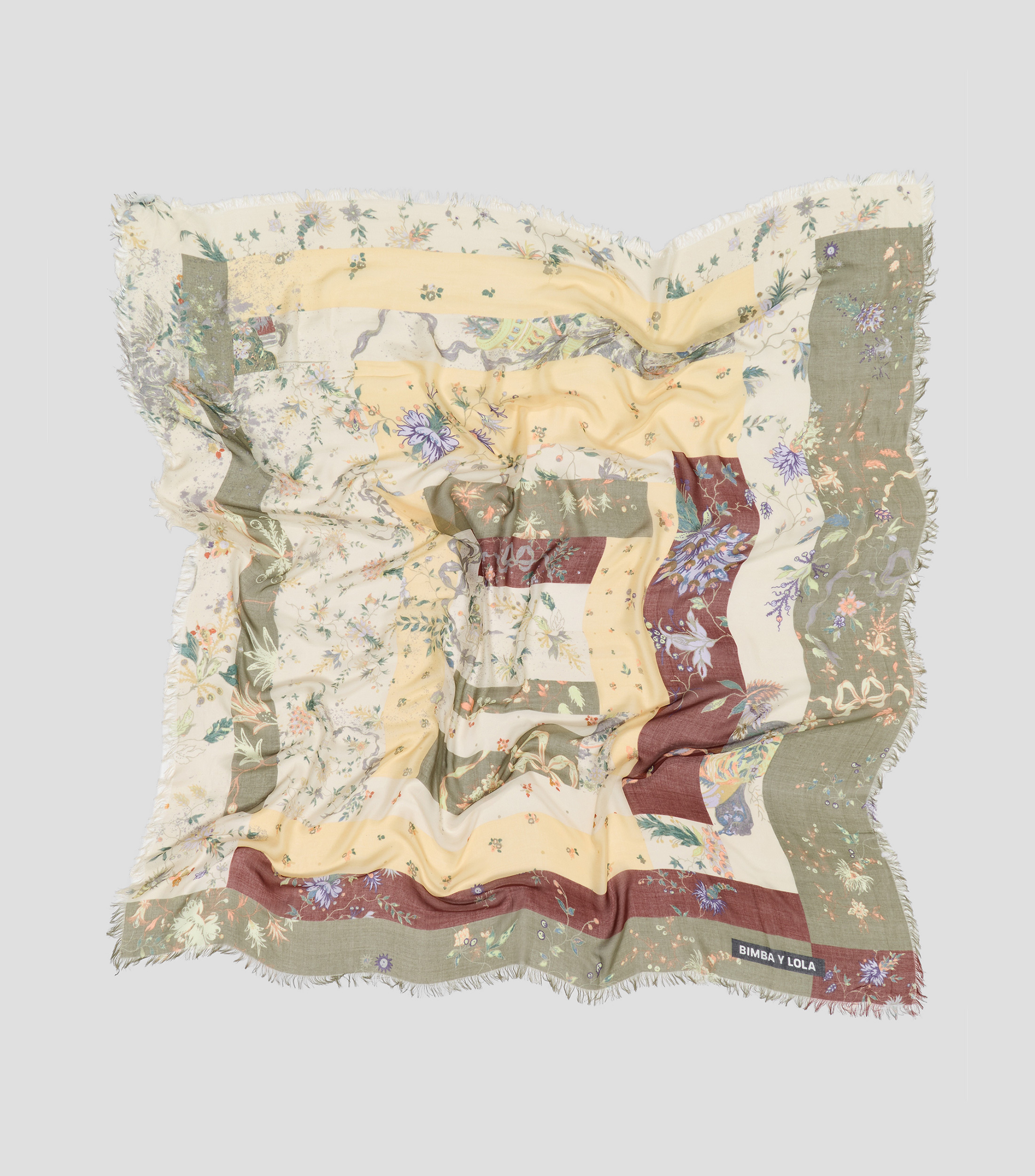 Chal patchwork romantic flowers Mujer