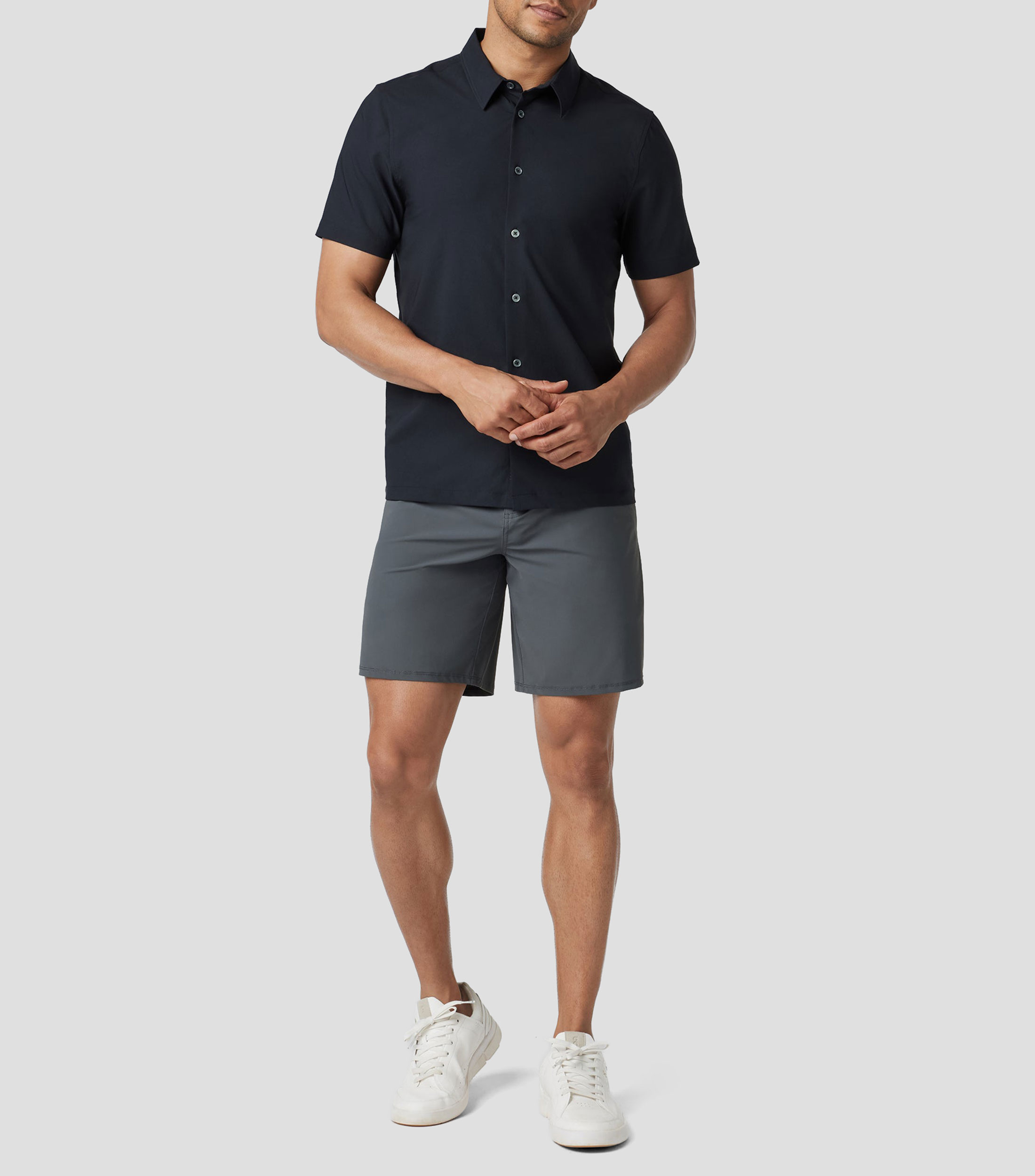 Camisa lisa manga corta Hombre