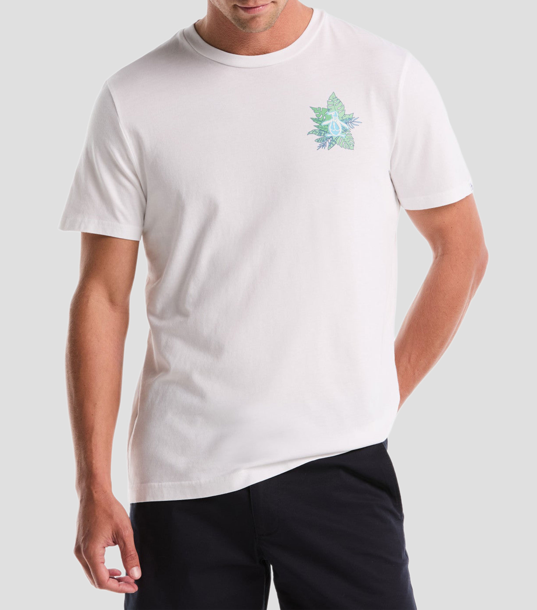 Playera cuello redondo manga corta estampada Hombre