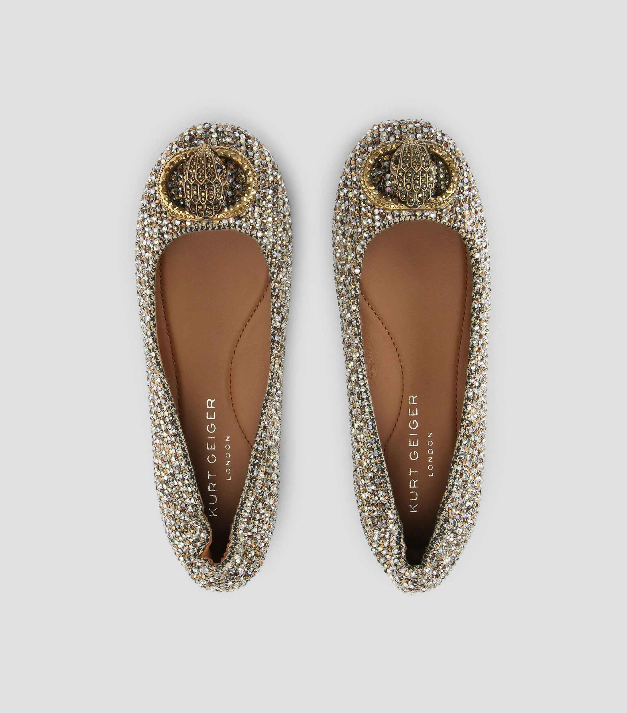 Flats adornado con cristales Mujer