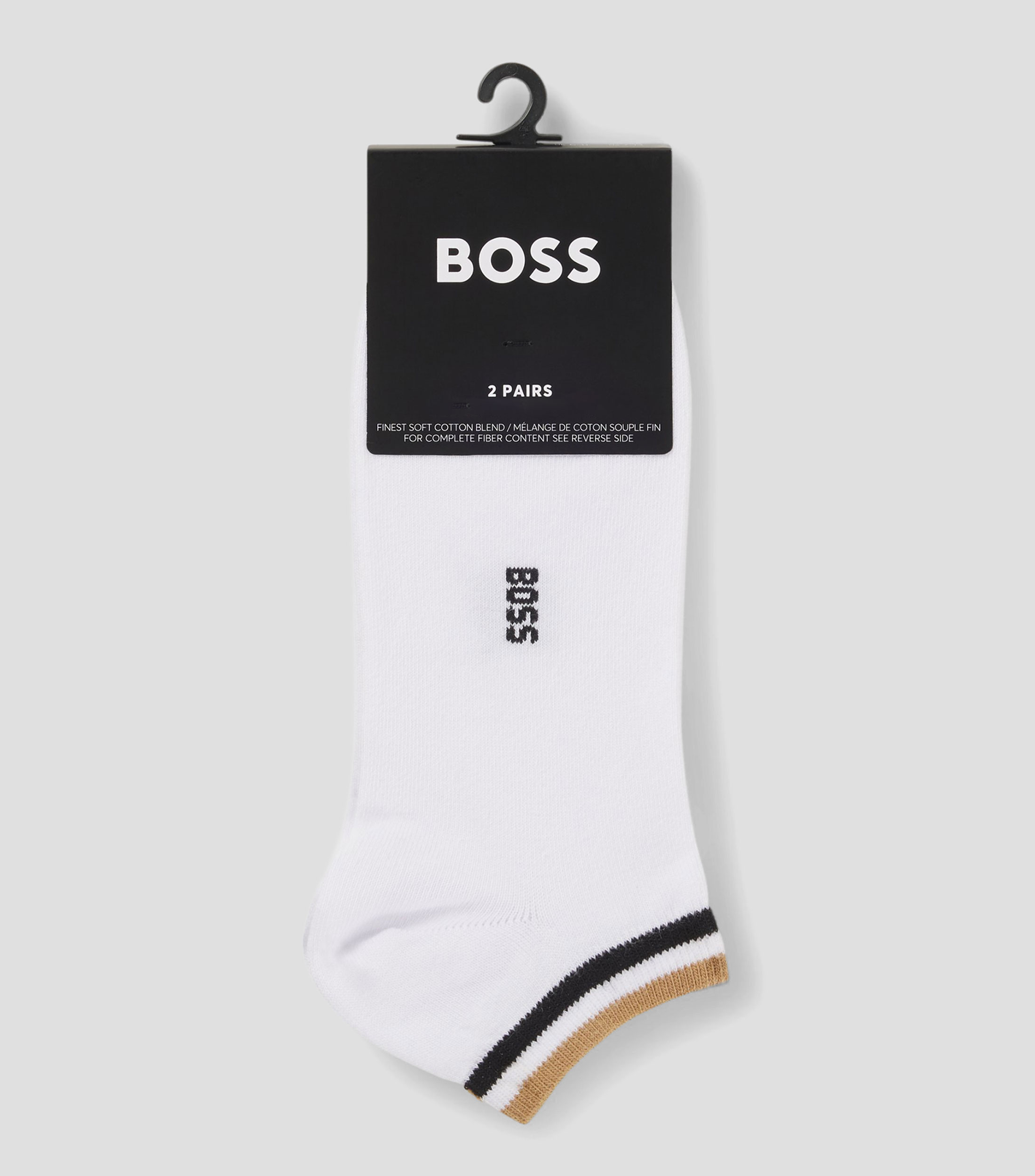 Set de dos calcetines tobilleros con puños con rayas distintivas Hombre