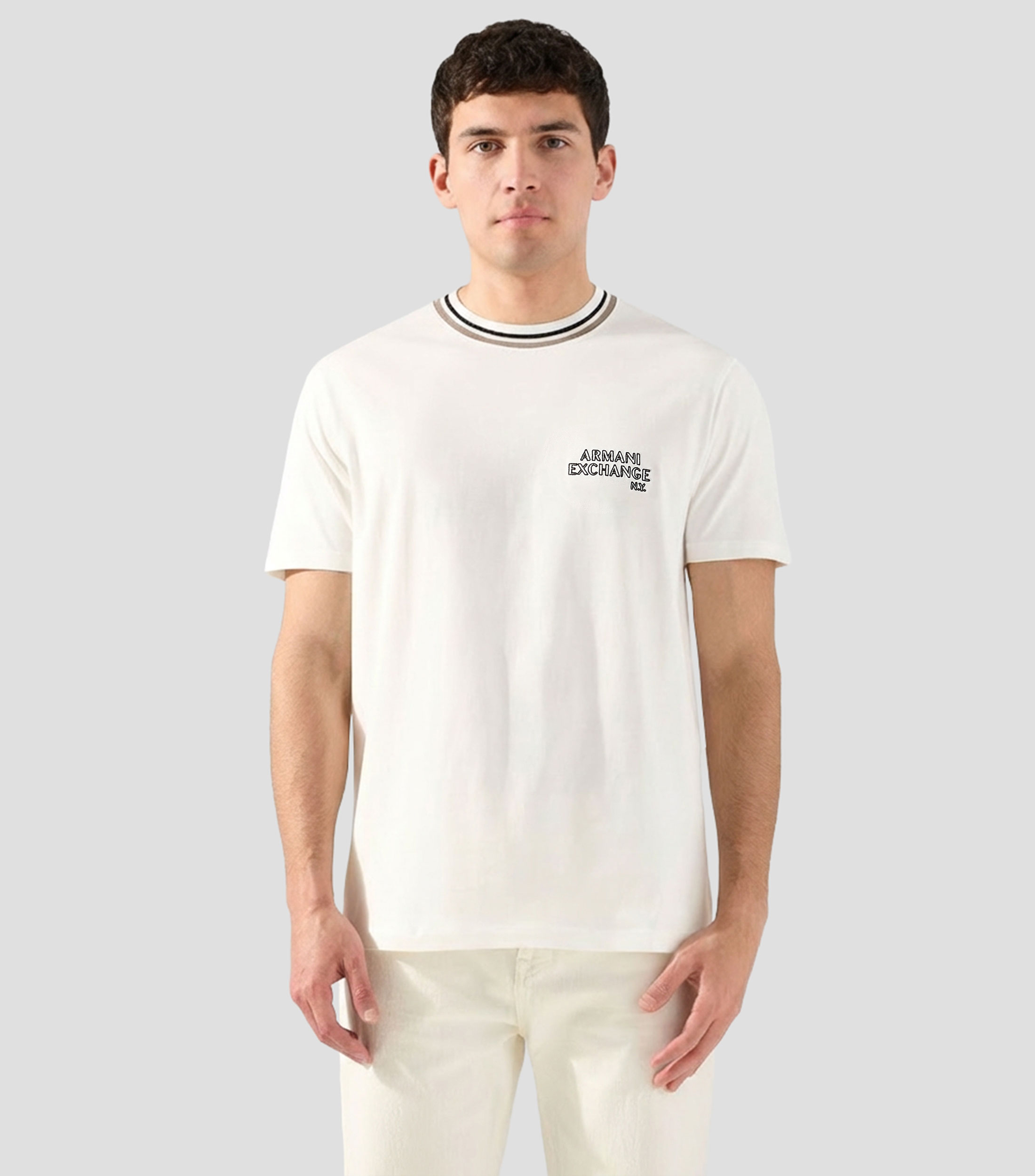 Playera cuello redondo manga corta lisa Hombre