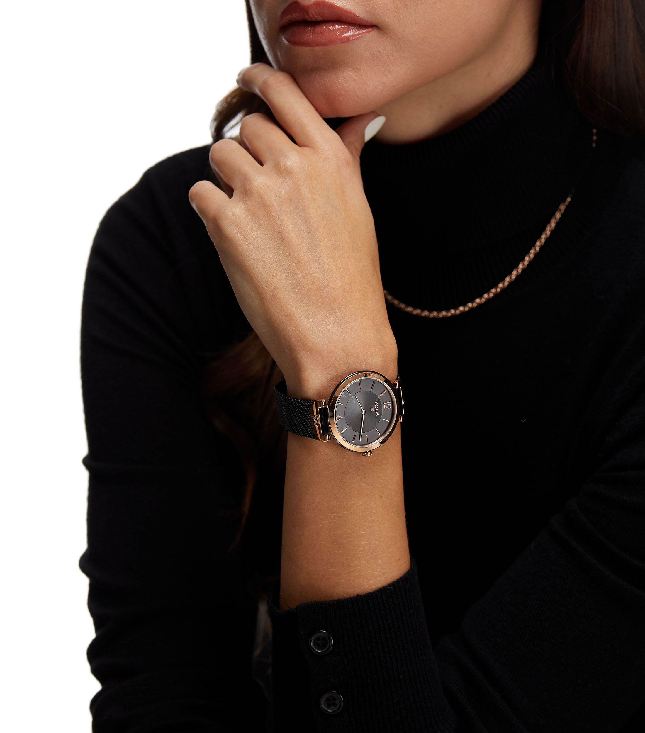 Reloj para mujer Mesh Casual Negro