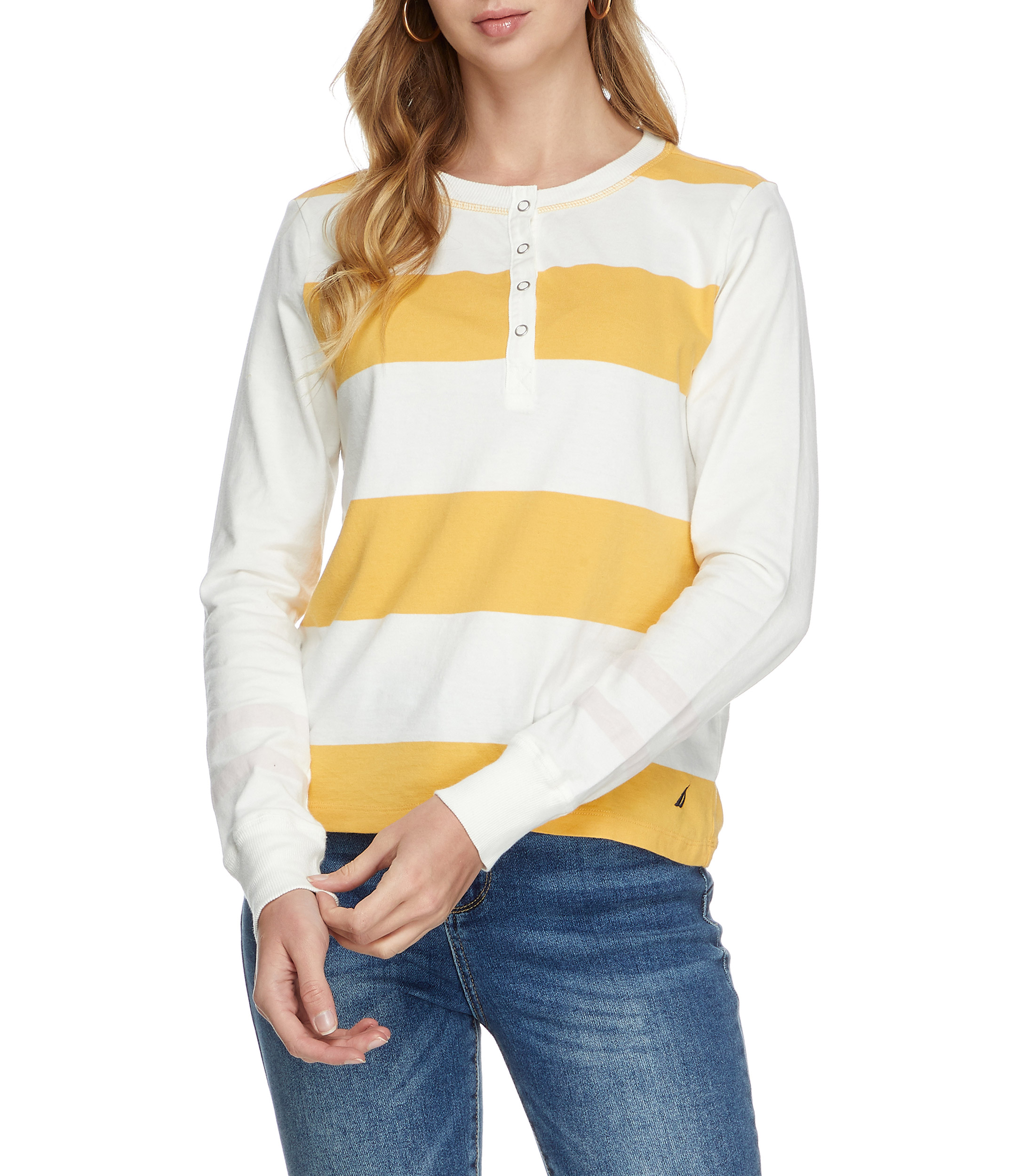 Nautica - Jersey Para Mujer, Suéter, S, Azul / Patchwork