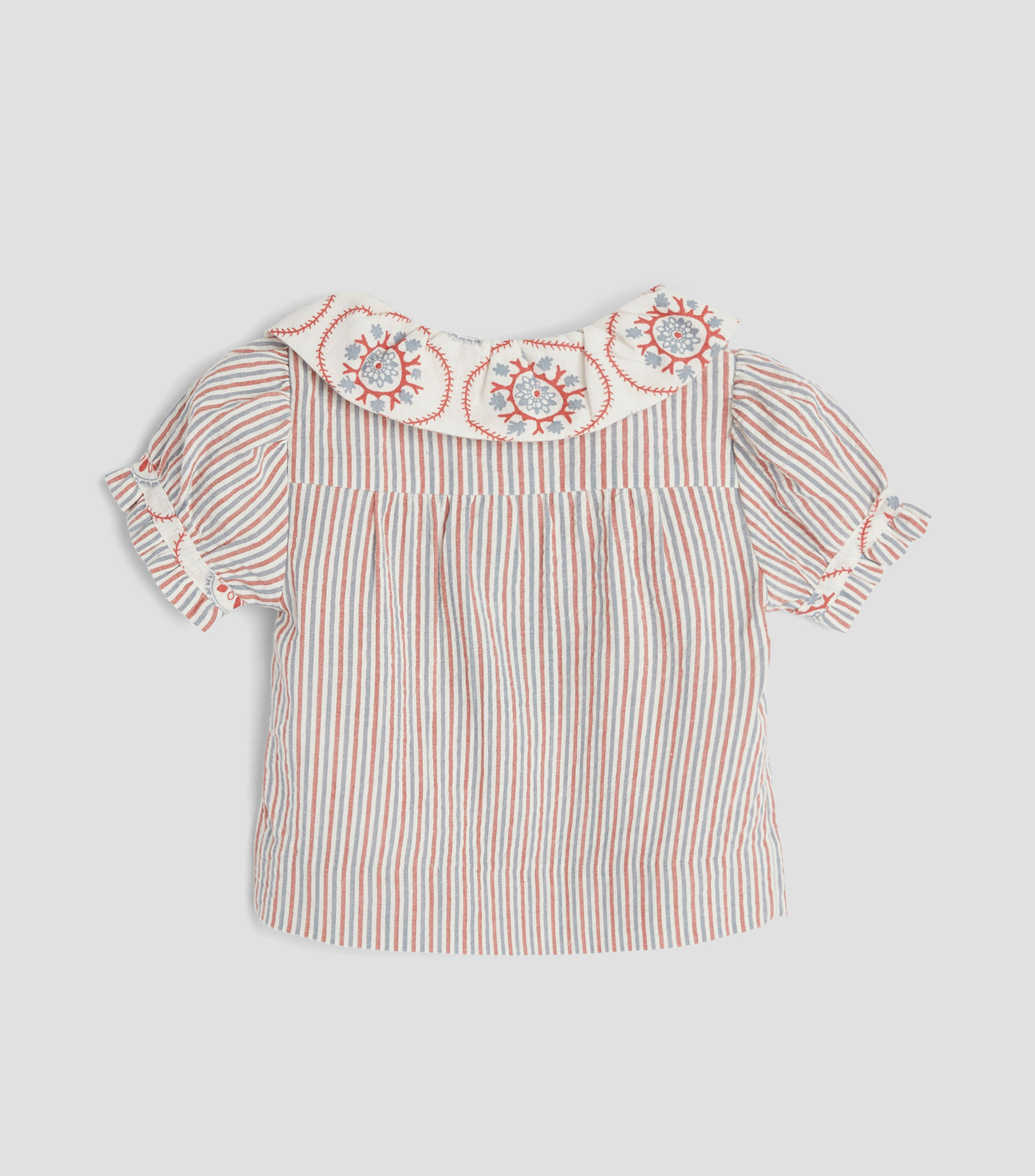 Blusa con líneas manga corta Bebé