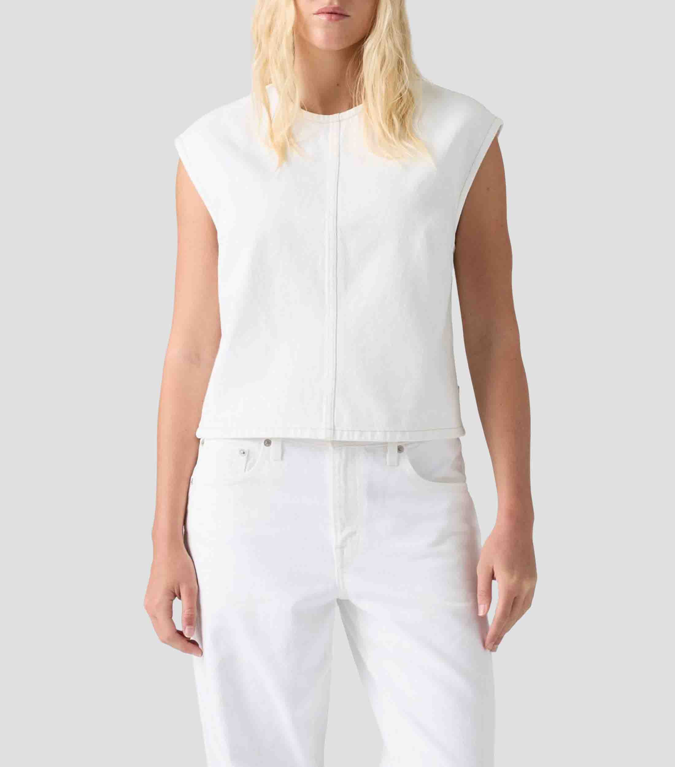 Blusa sólida sin mangas Mujer