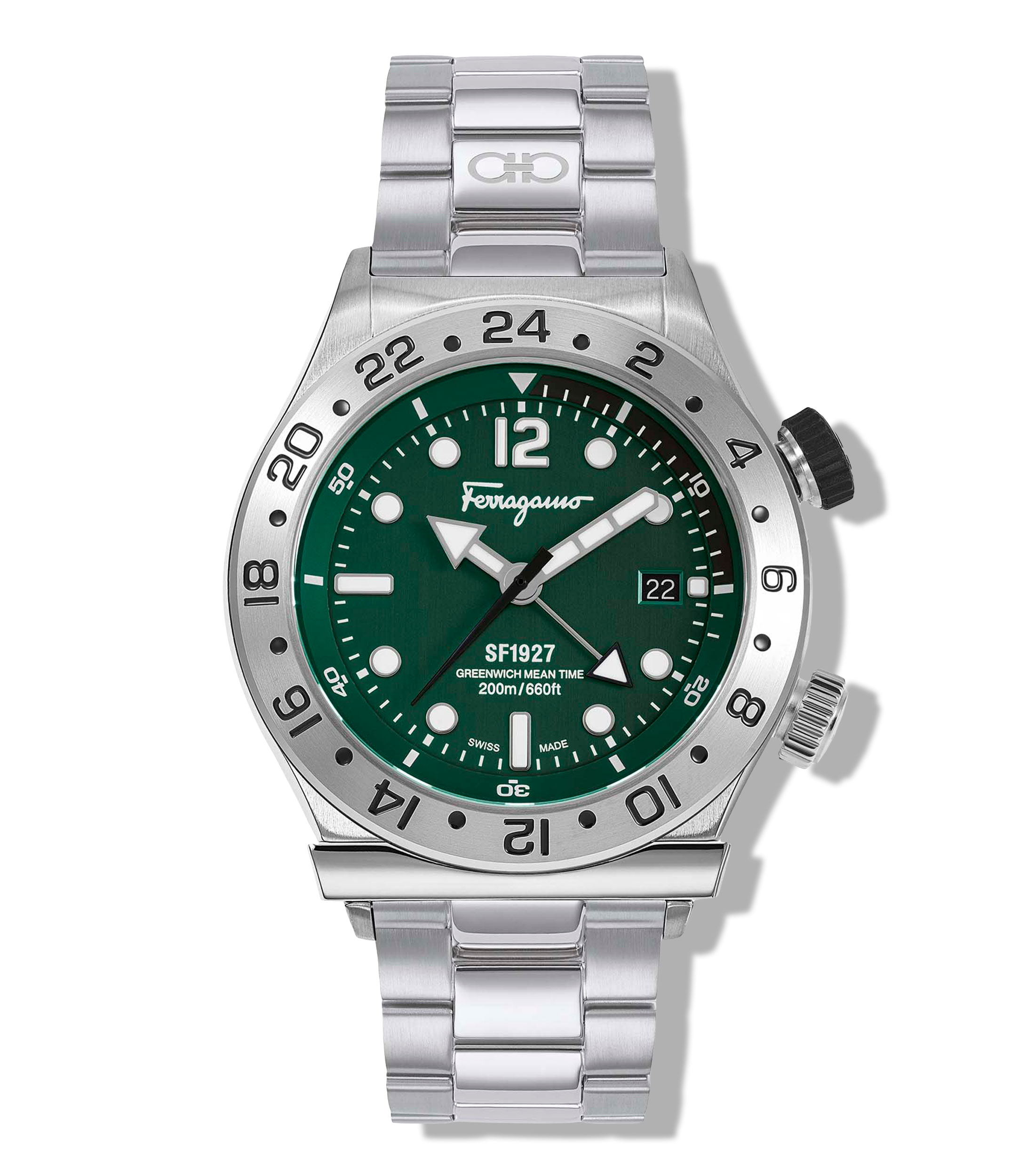 Ferragamo Reloj Ferragamo 1927 GMT 44 mm Caja AC Carátula Verde