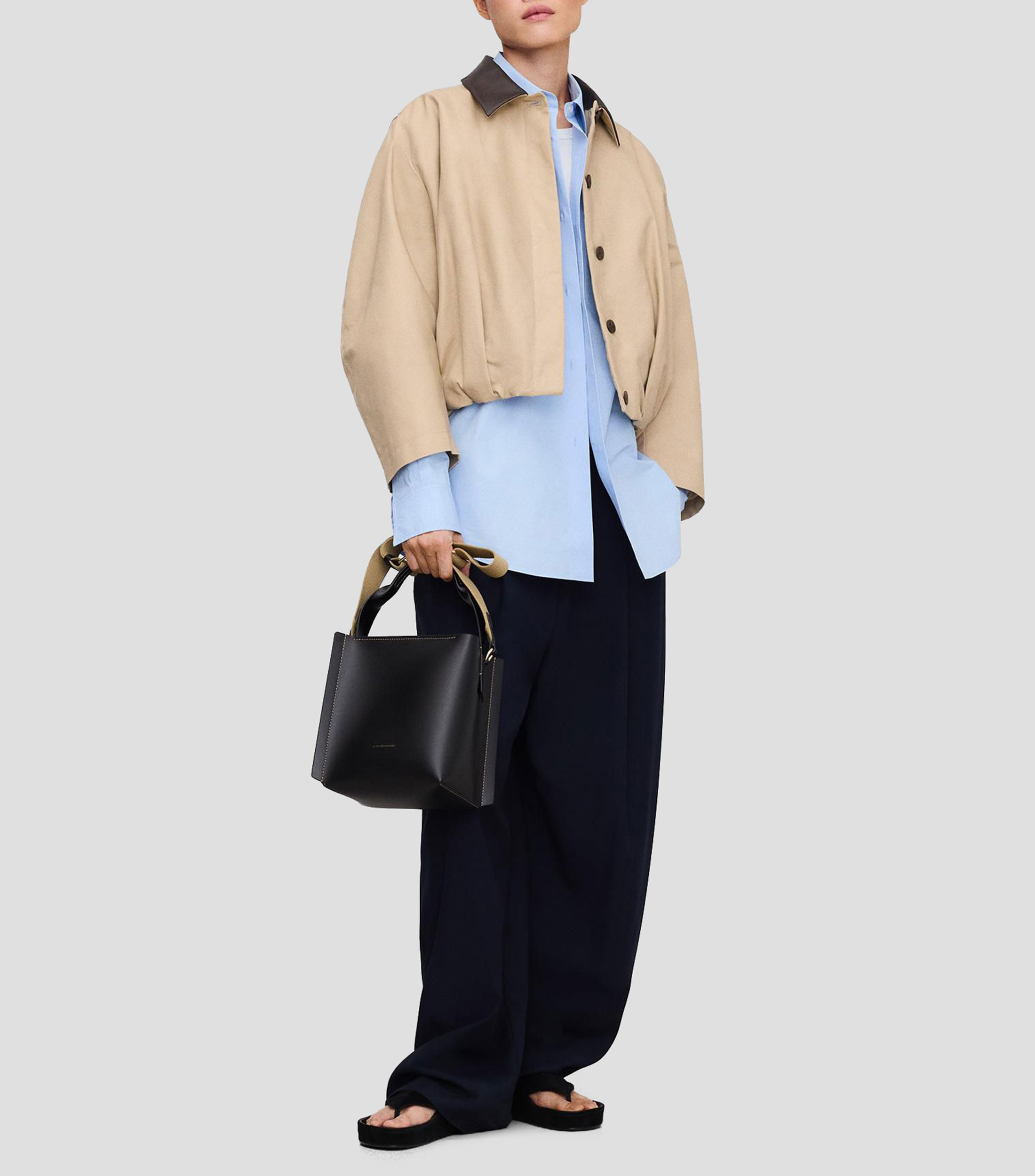 Bolsa bucket Mica en piel liso Mujer