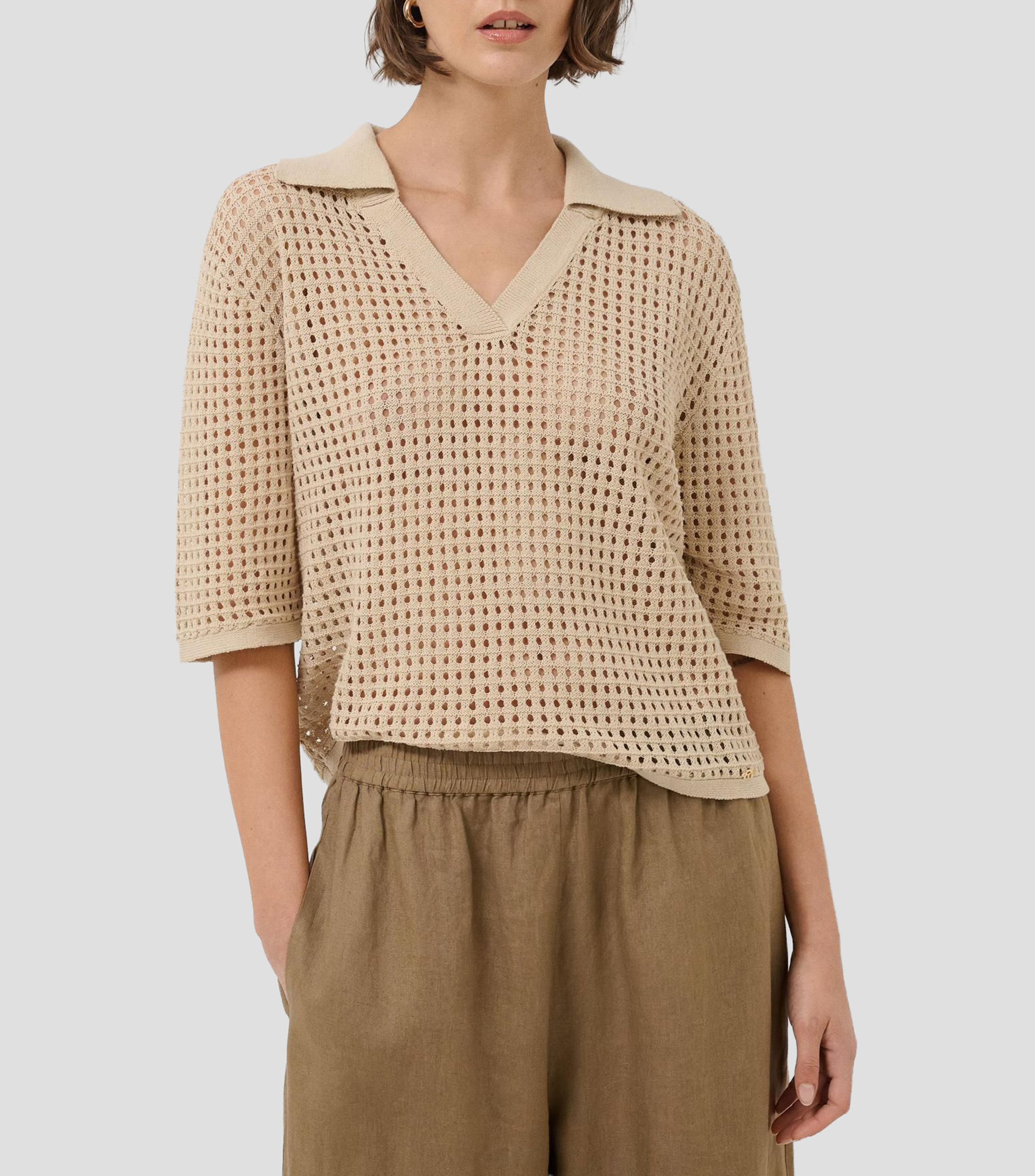 Blusa liso manga 3/4 Mujer