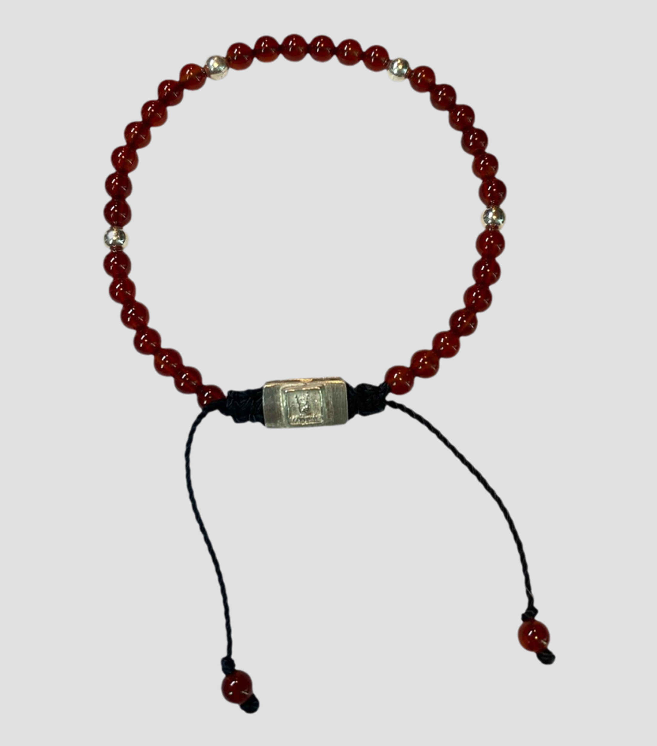 Brazalete piedra cornalina roja Hombre