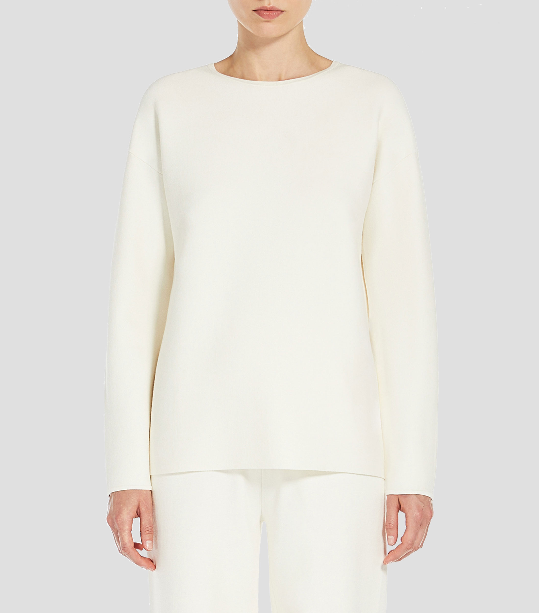 Blusa de cuello barco y manga larga Mujer