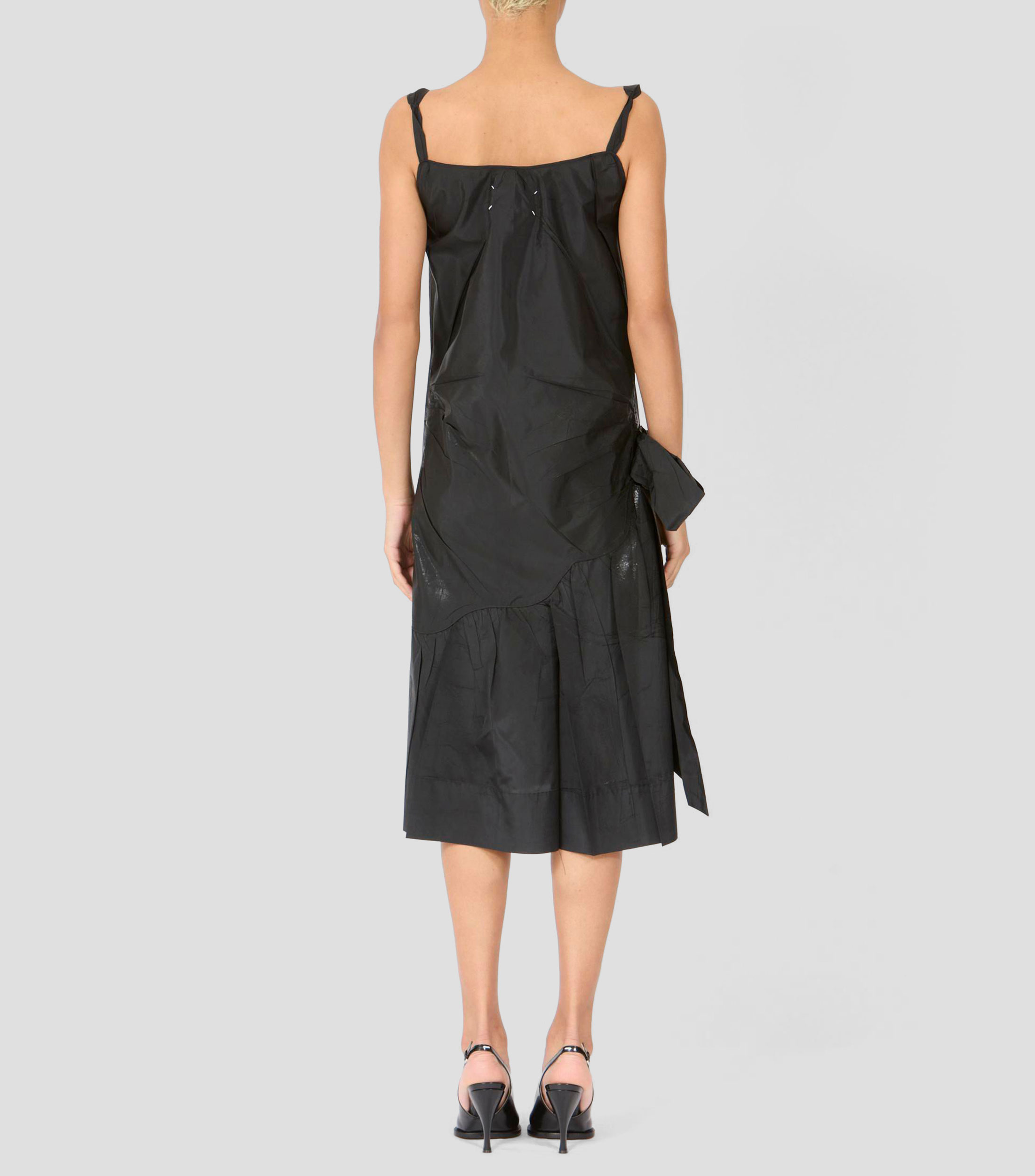 Vestido de fiesta midi sin mangas con tirantes y diseño liso Mujer