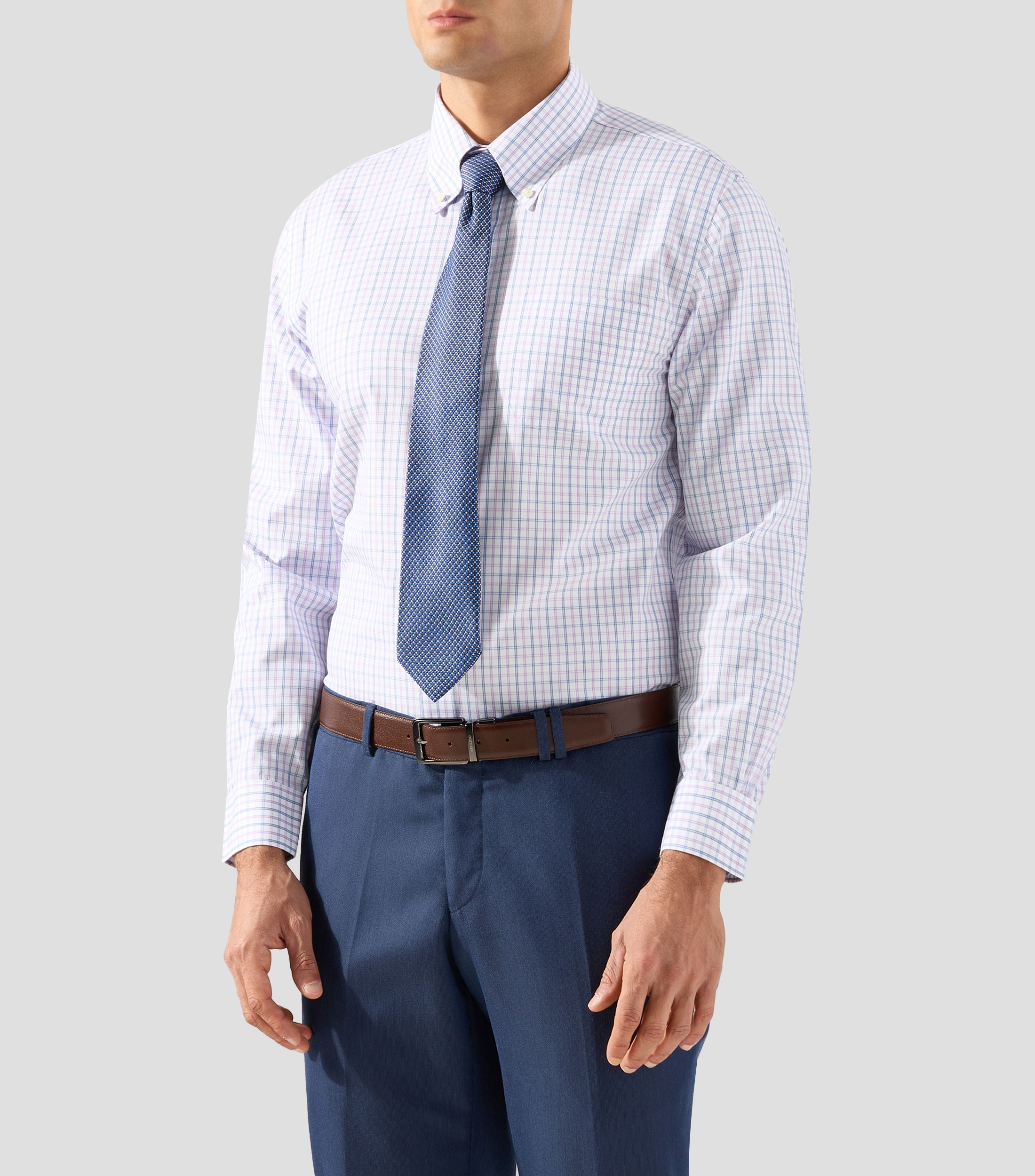 Camisa de cuadros manga larga Hombre
