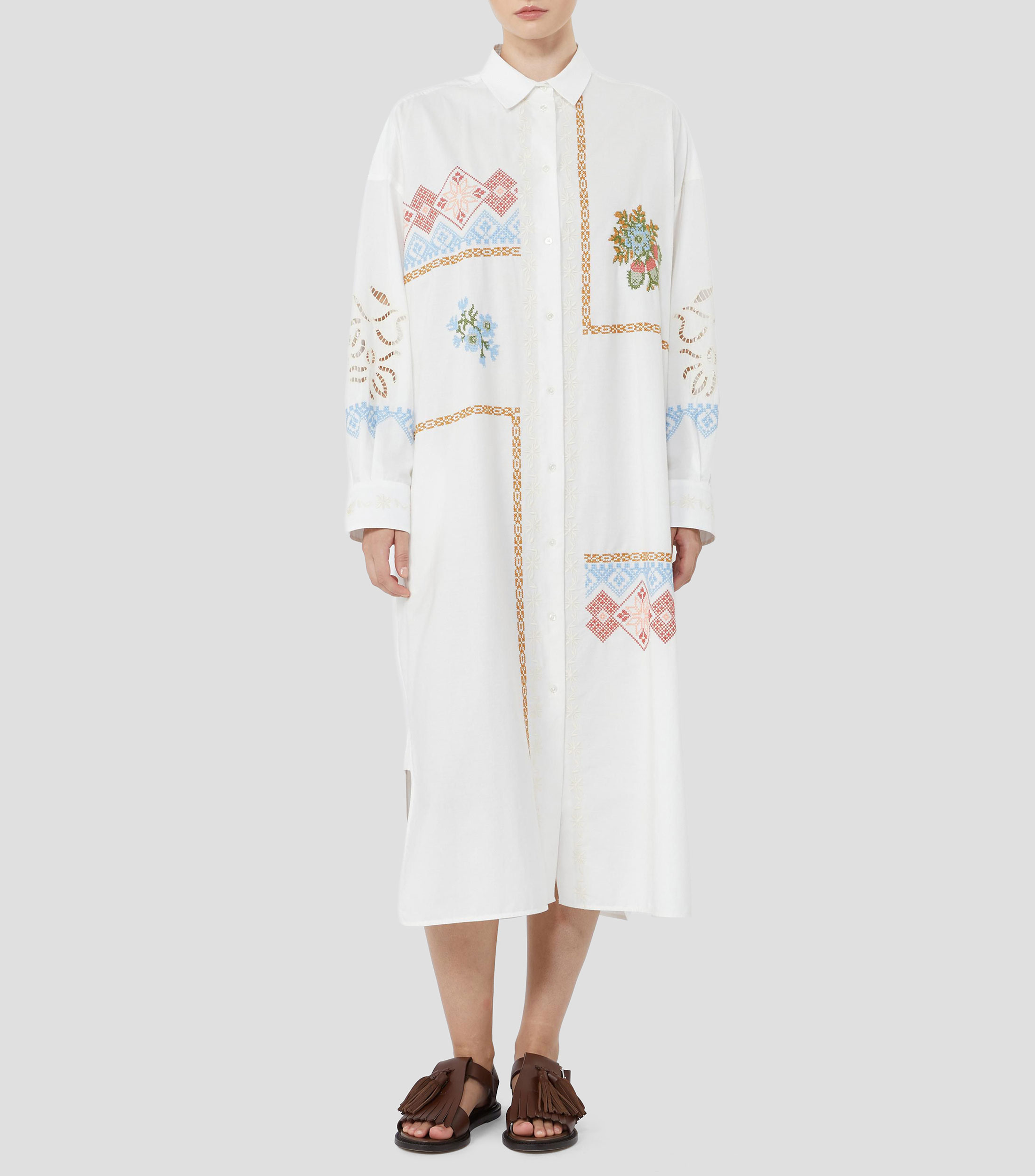 Vestido largo manga larga estampado Mujer