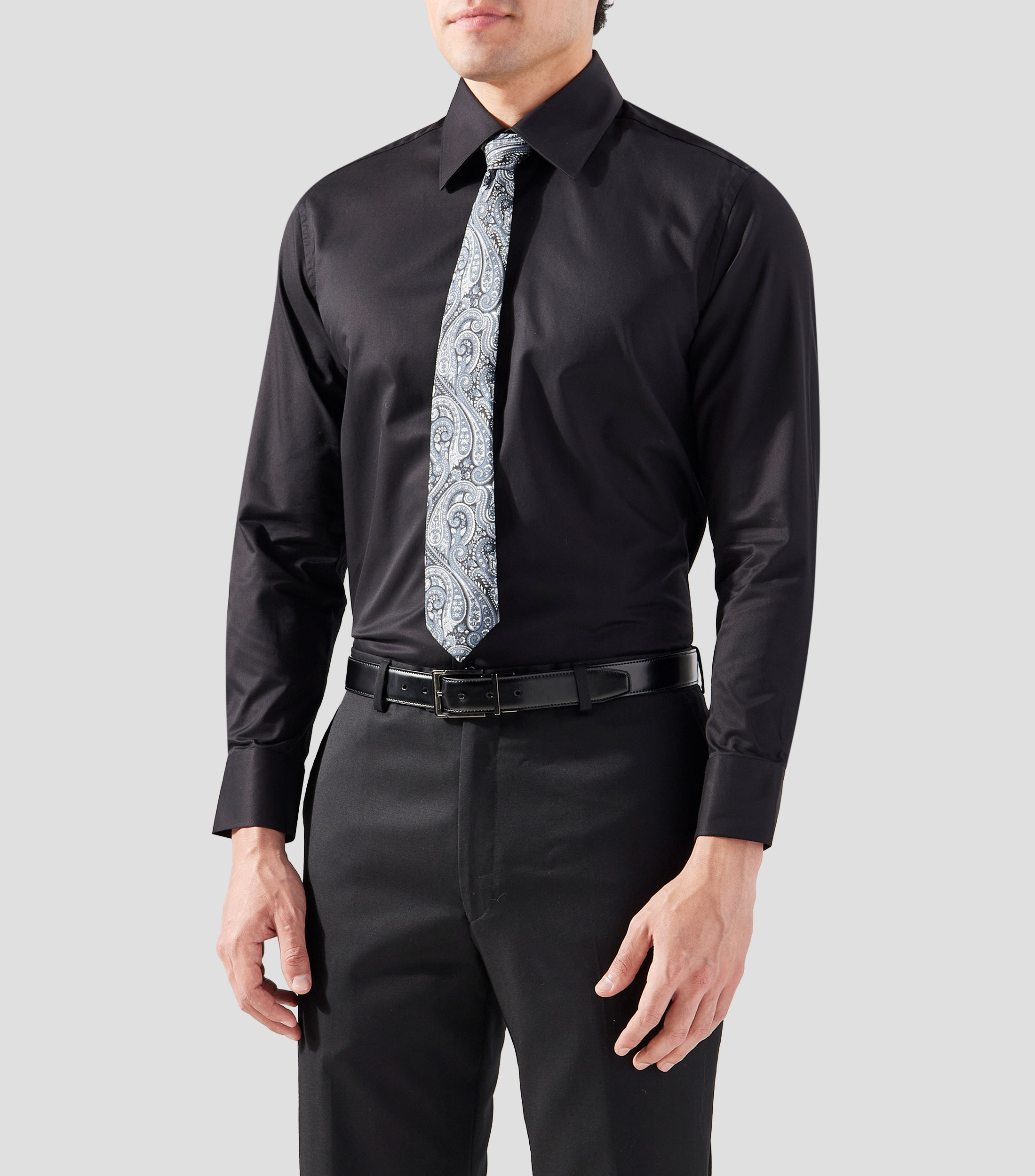 Camisa lisa manga larga Hombre