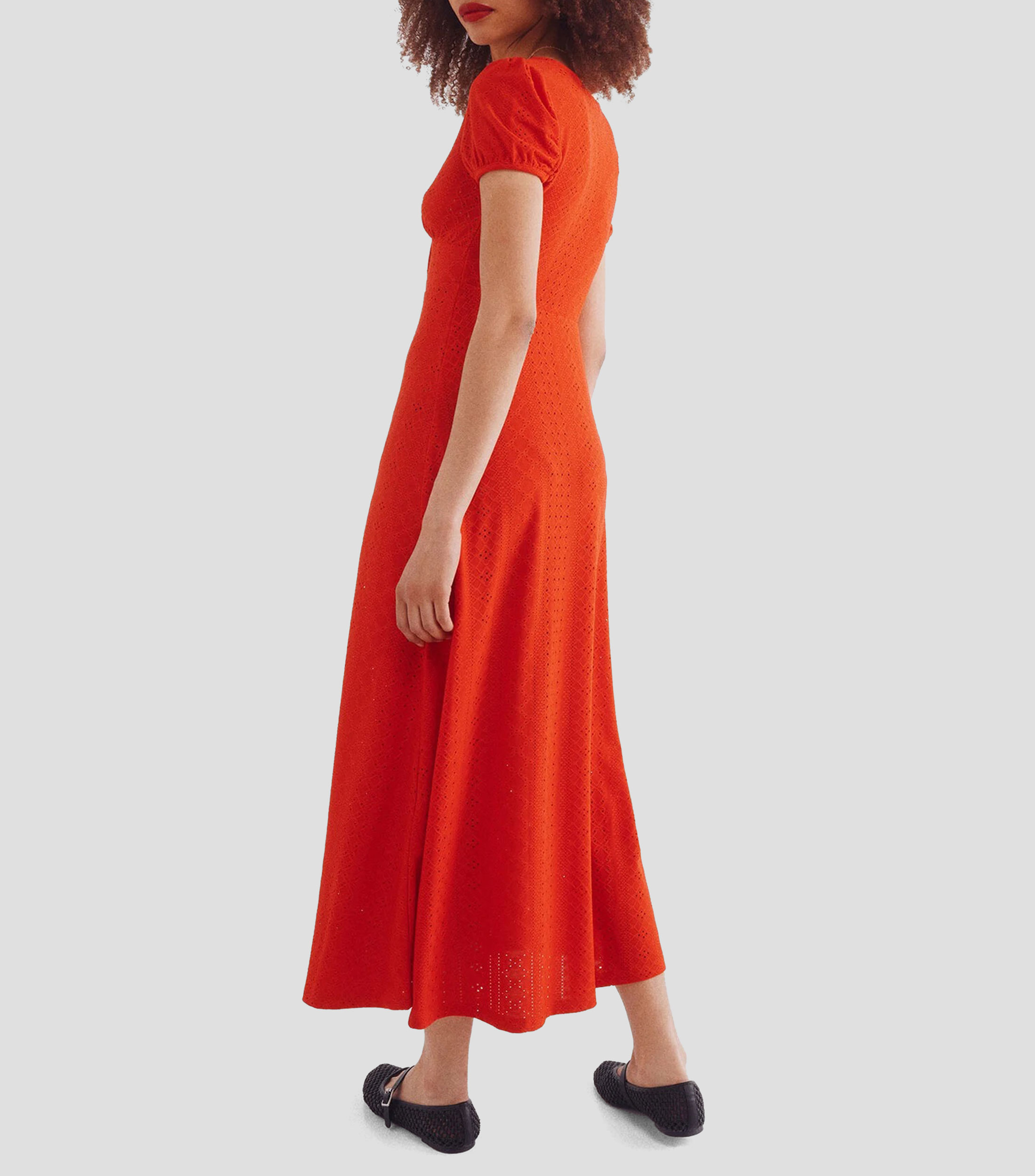 Vestido largo calado Mujer