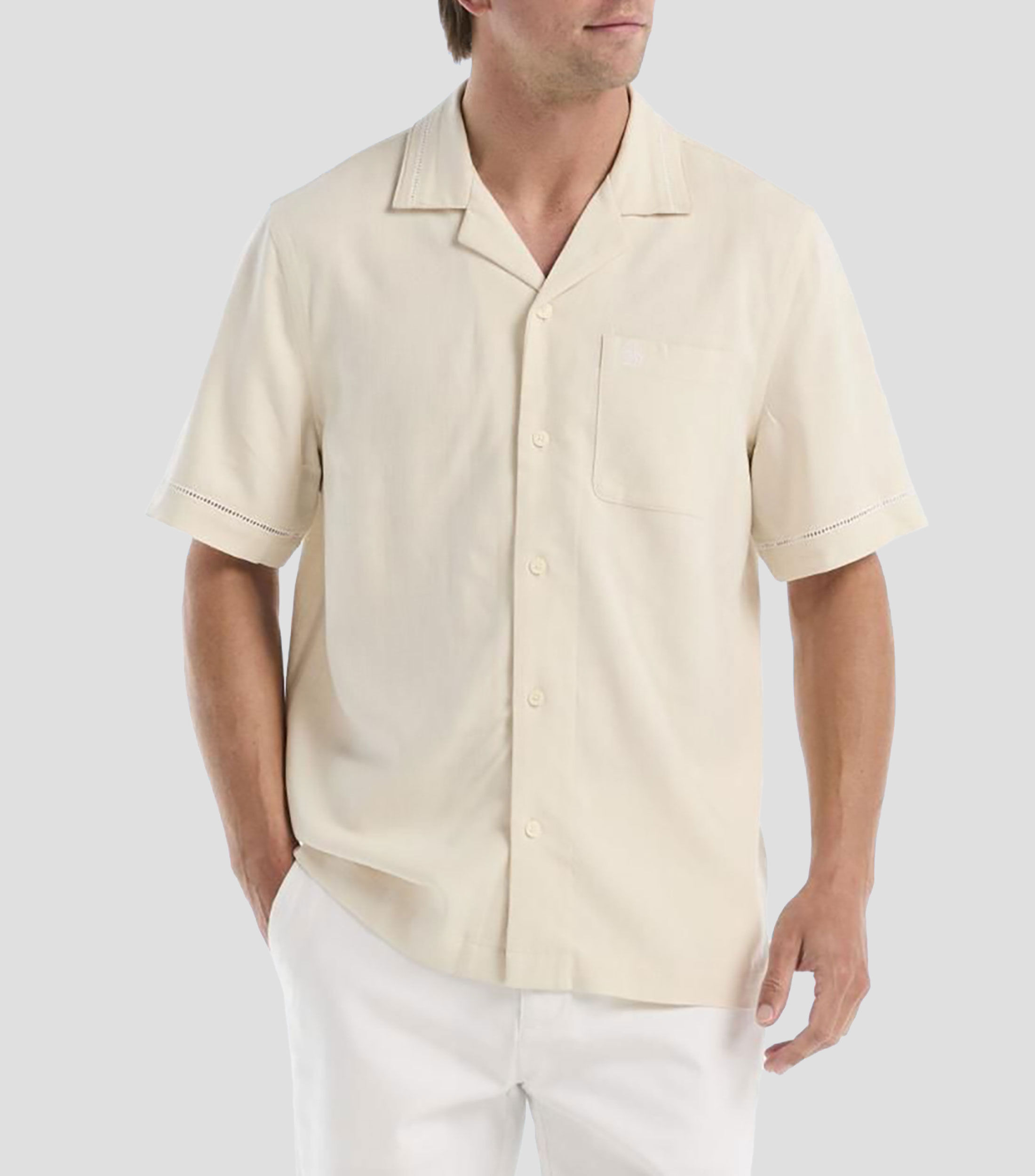 Camisa líneas manga corta Hombre