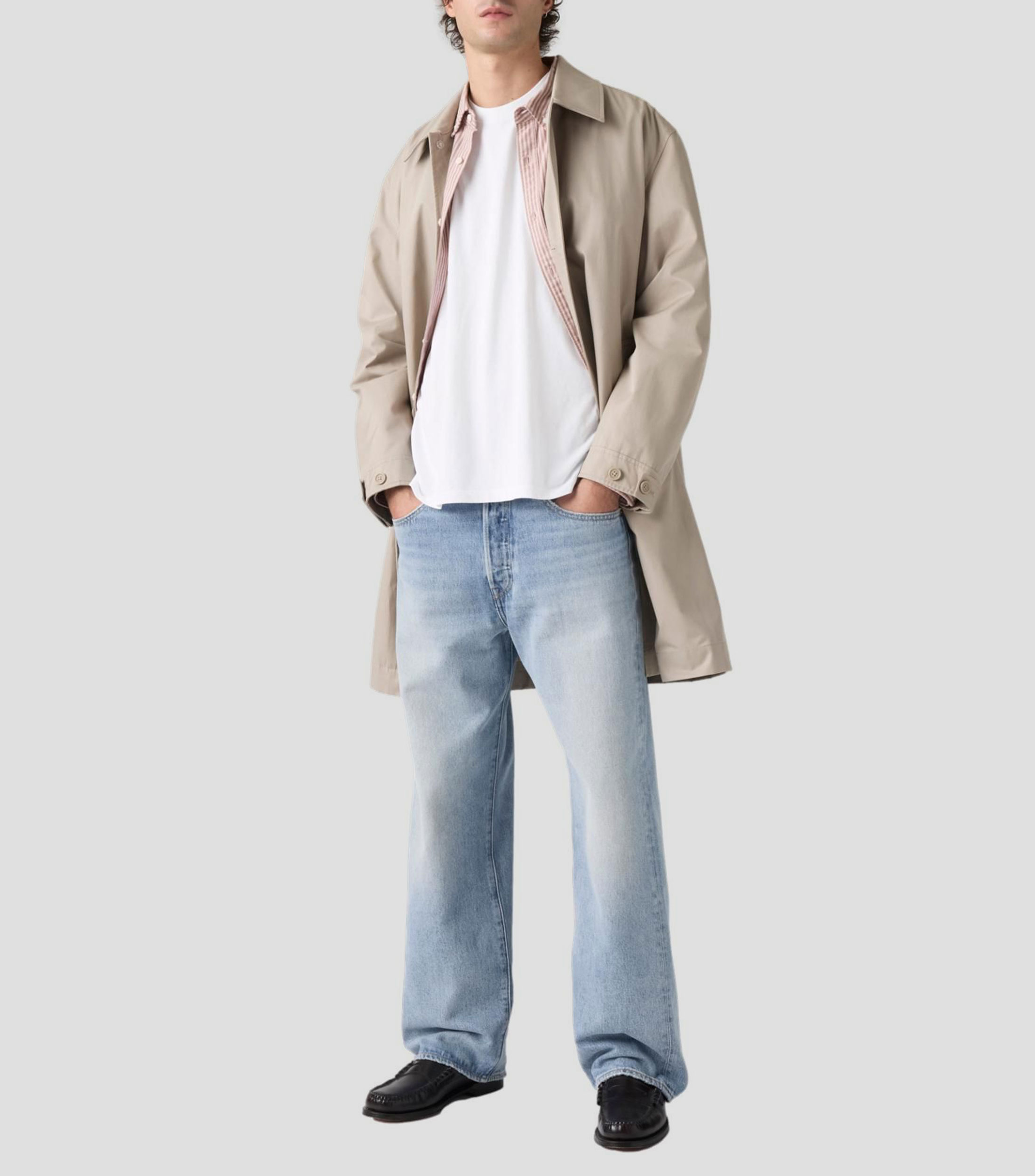 Jeans 501 amplio sólido Hombre
