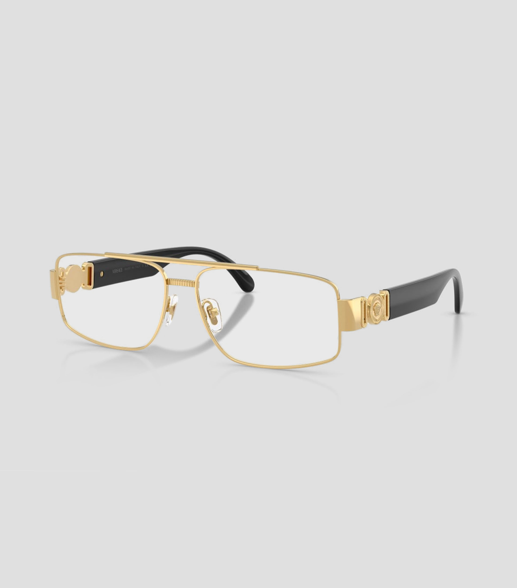 Lentes oftálmicos rectangulares dorados Hombre