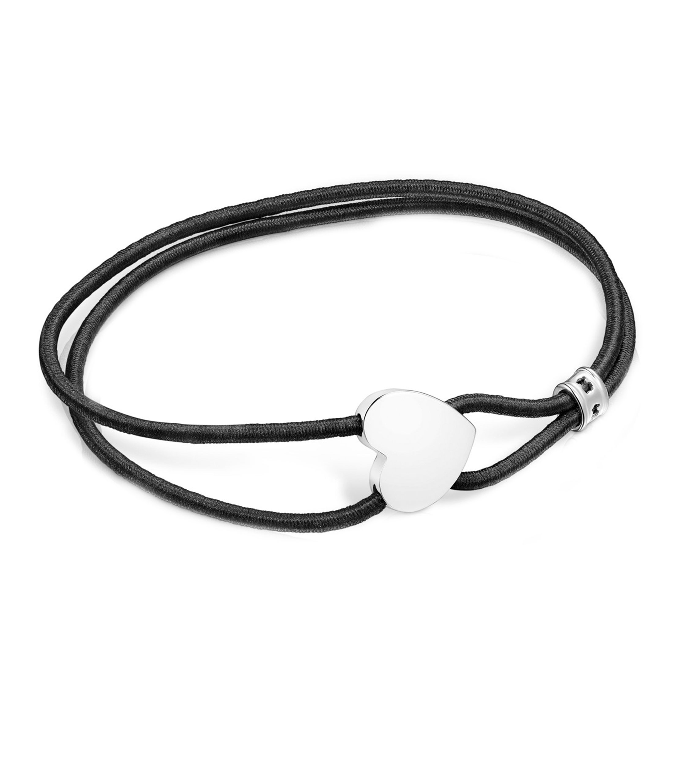 Pulsera elástica negra con corazón Sweet Dolls Mujer