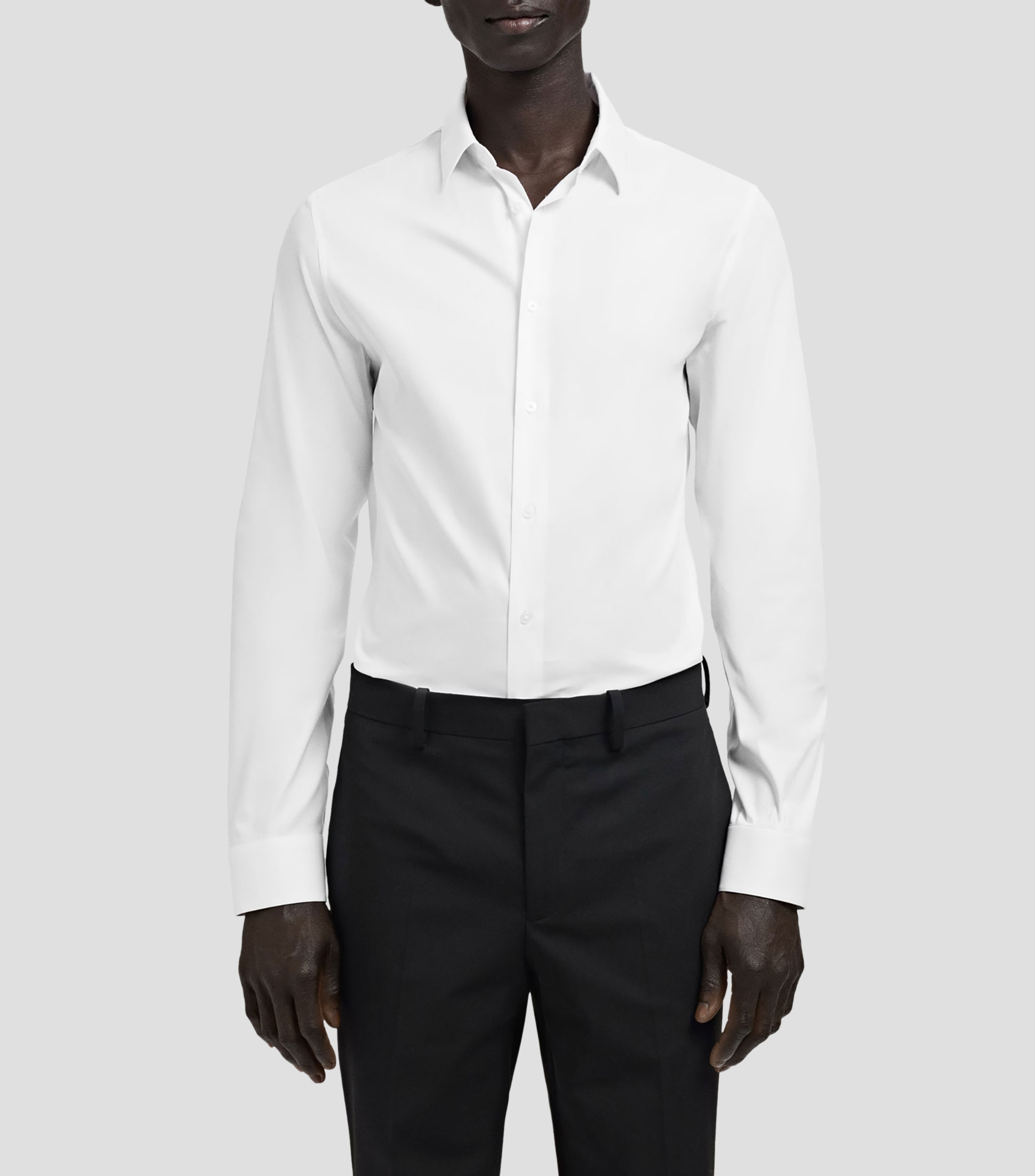 Camisa liso manga larga Hombre